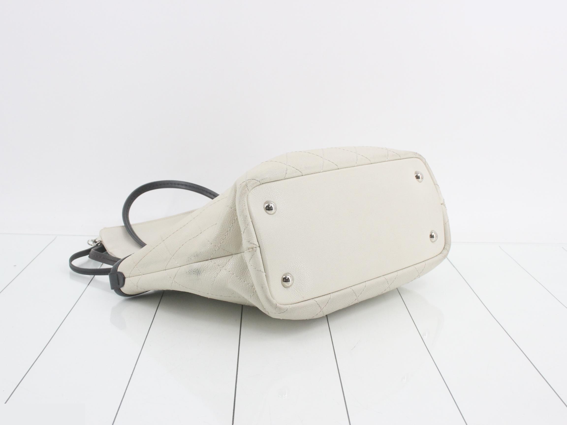 Coco Charm Included Matelassé Caviar Skin Tote Bag with Pouch — view 5