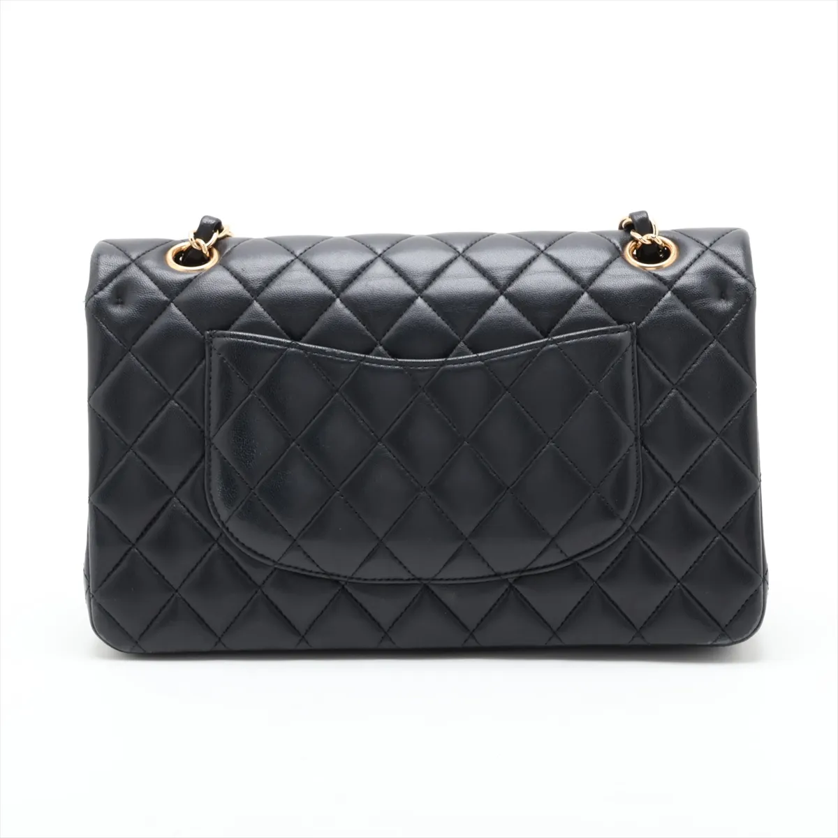 [Individually packaged] Chanel Matelassé 25 Lambskin Double Flap Double Chain Bag, Black with Gold Hardware, 21598458, Series 21, A01112 — view 2