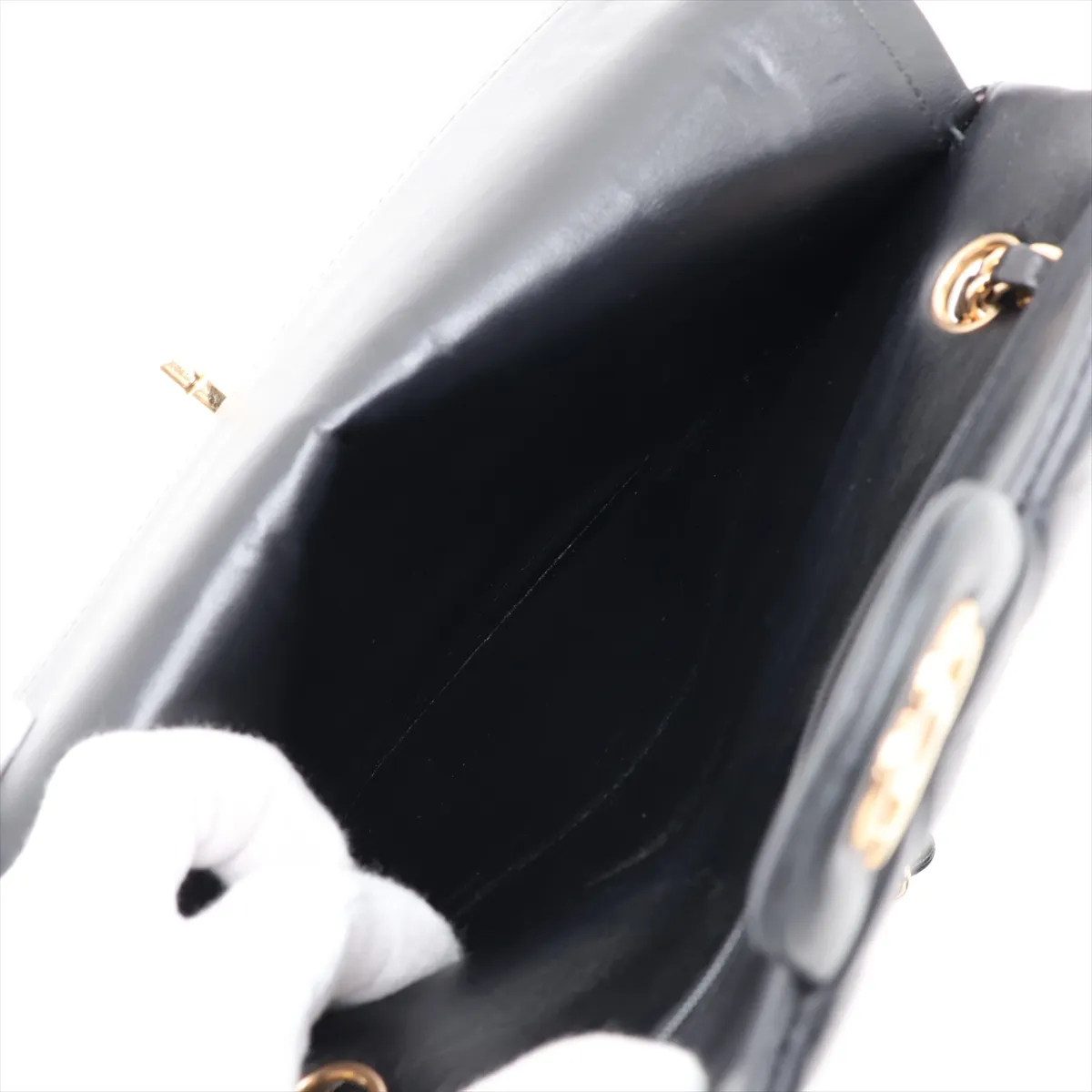 [Individually packaged] Chanel Matelassé 25 Lambskin Double Flap Double Chain Bag, Black with Gold Hardware, 21598458, Series 21, A01112 — view 10