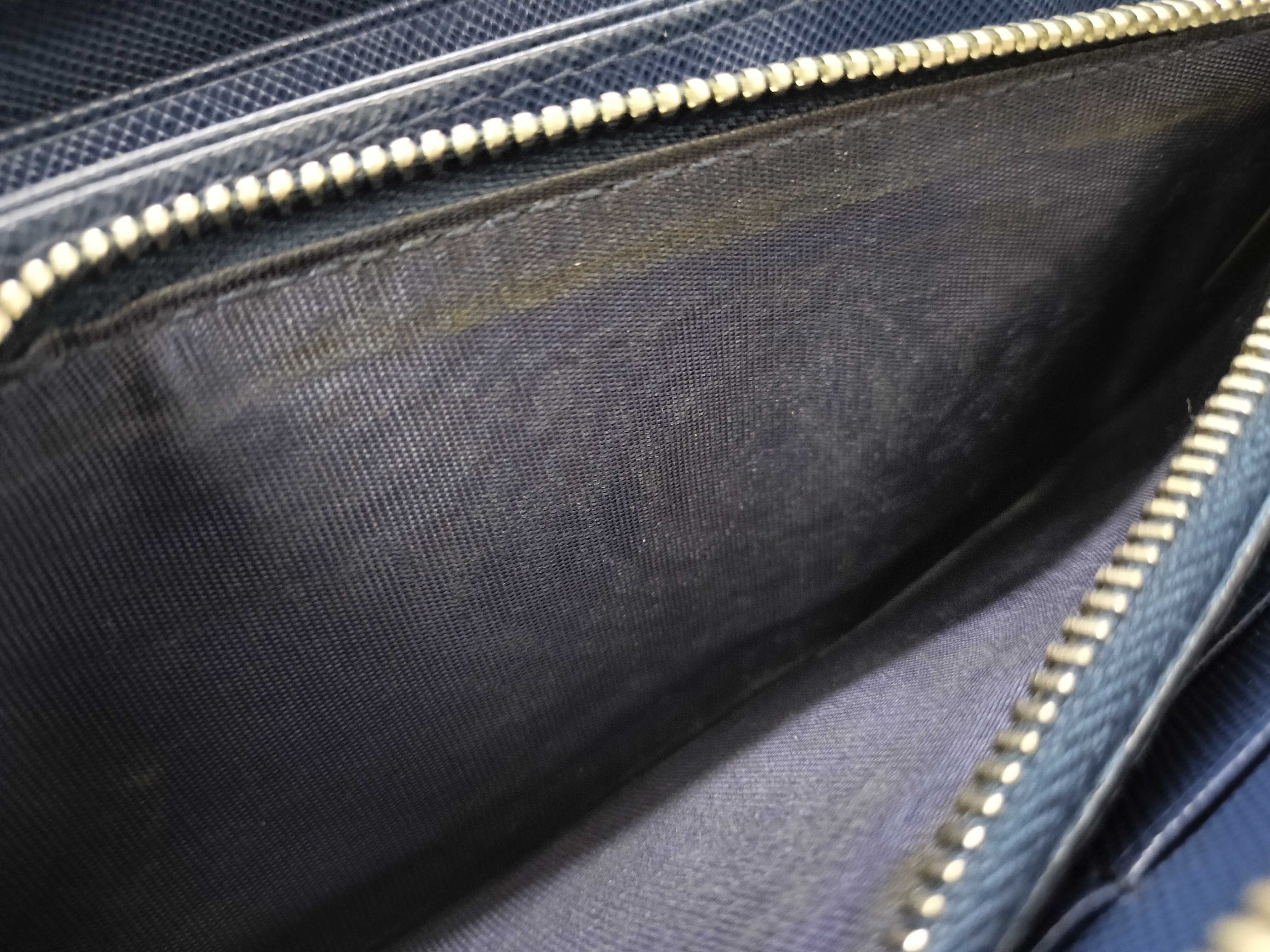 Saffiano Round Zip Wallet, Blue — view 9