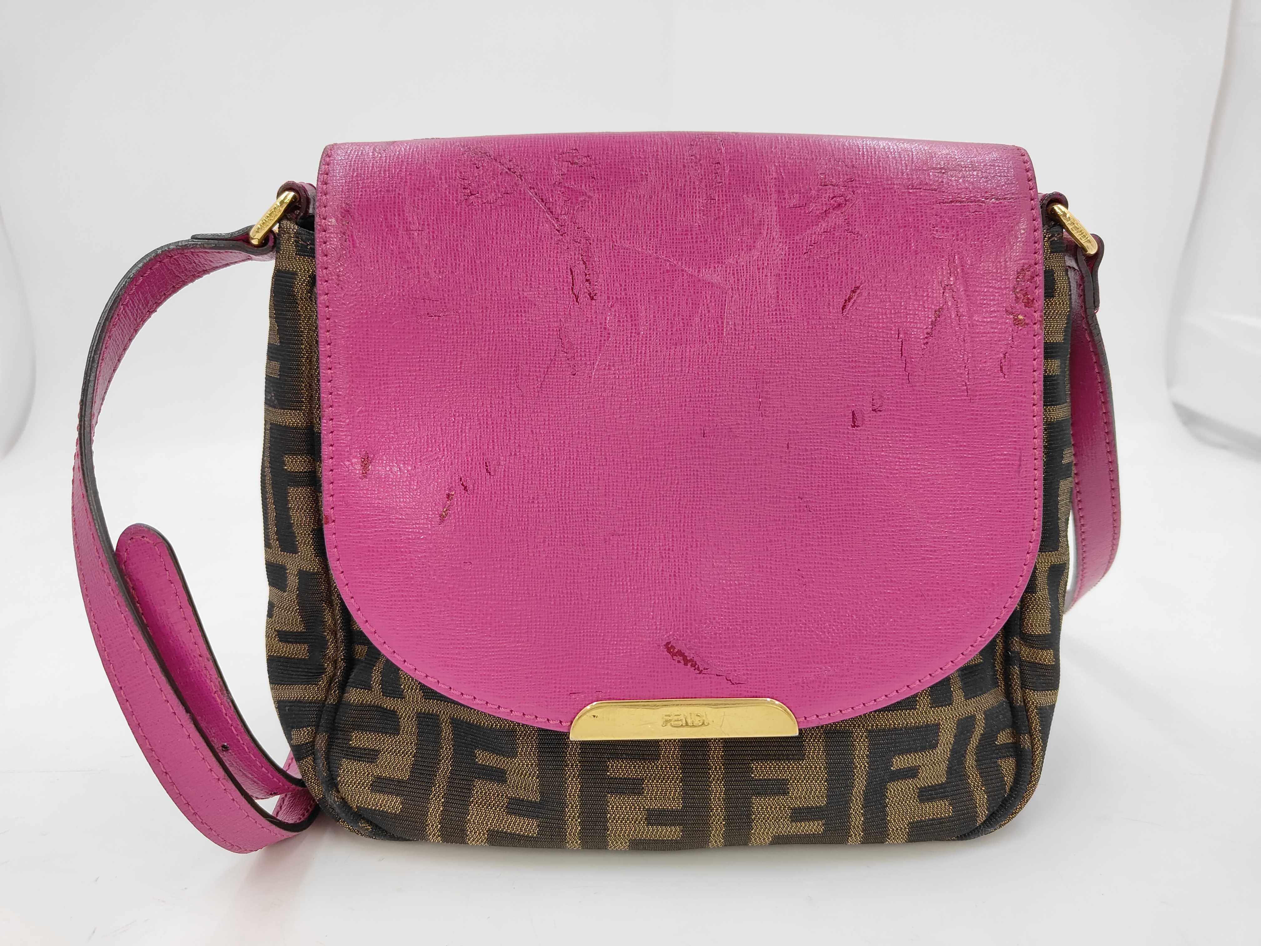 Zucca pattern logo leather shoulder bag