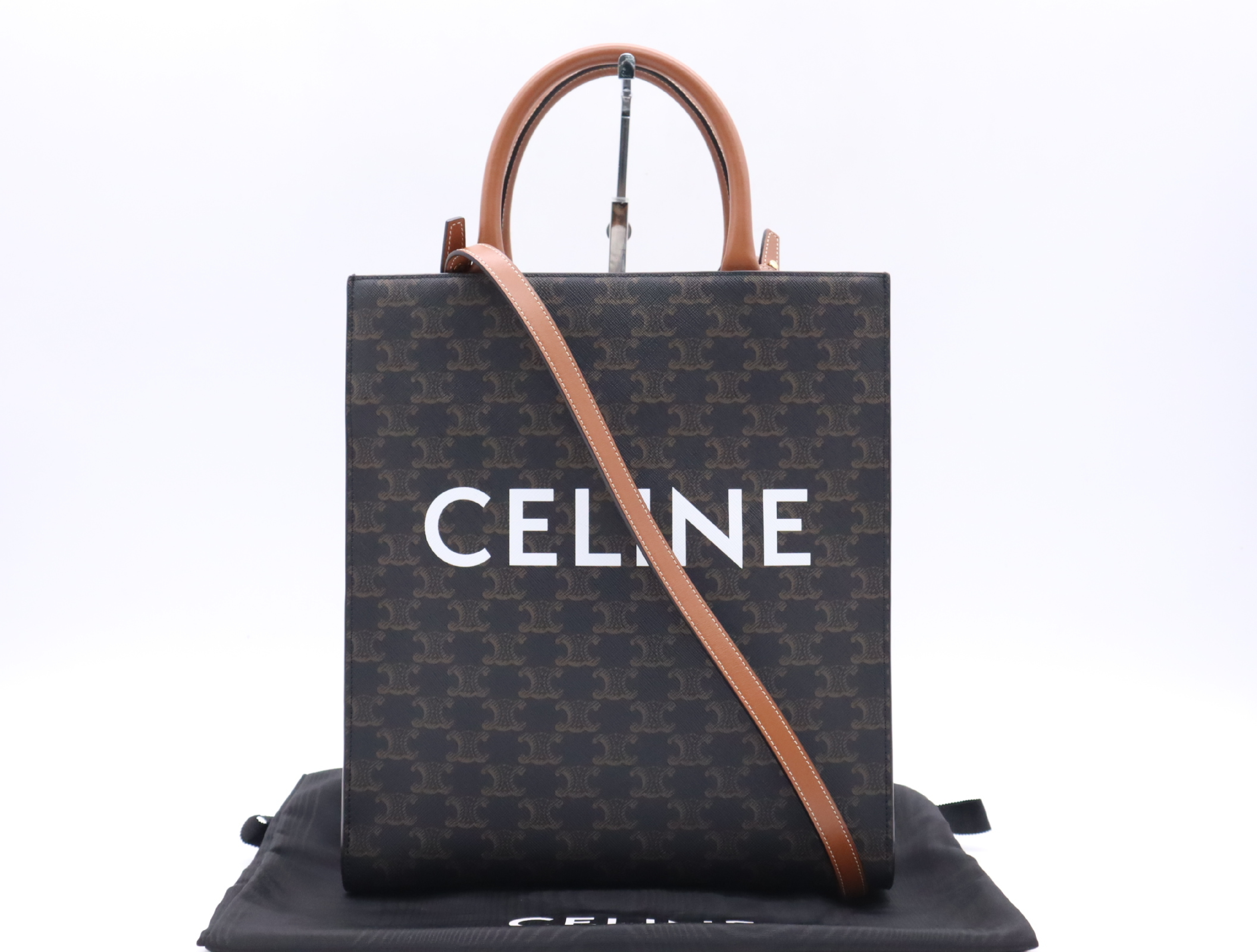 191542BZK Leather Triomphe Cabas Vertical Tote F-LM-2211 F-AT-1271 Tote bag with shoulder strap and dust bag