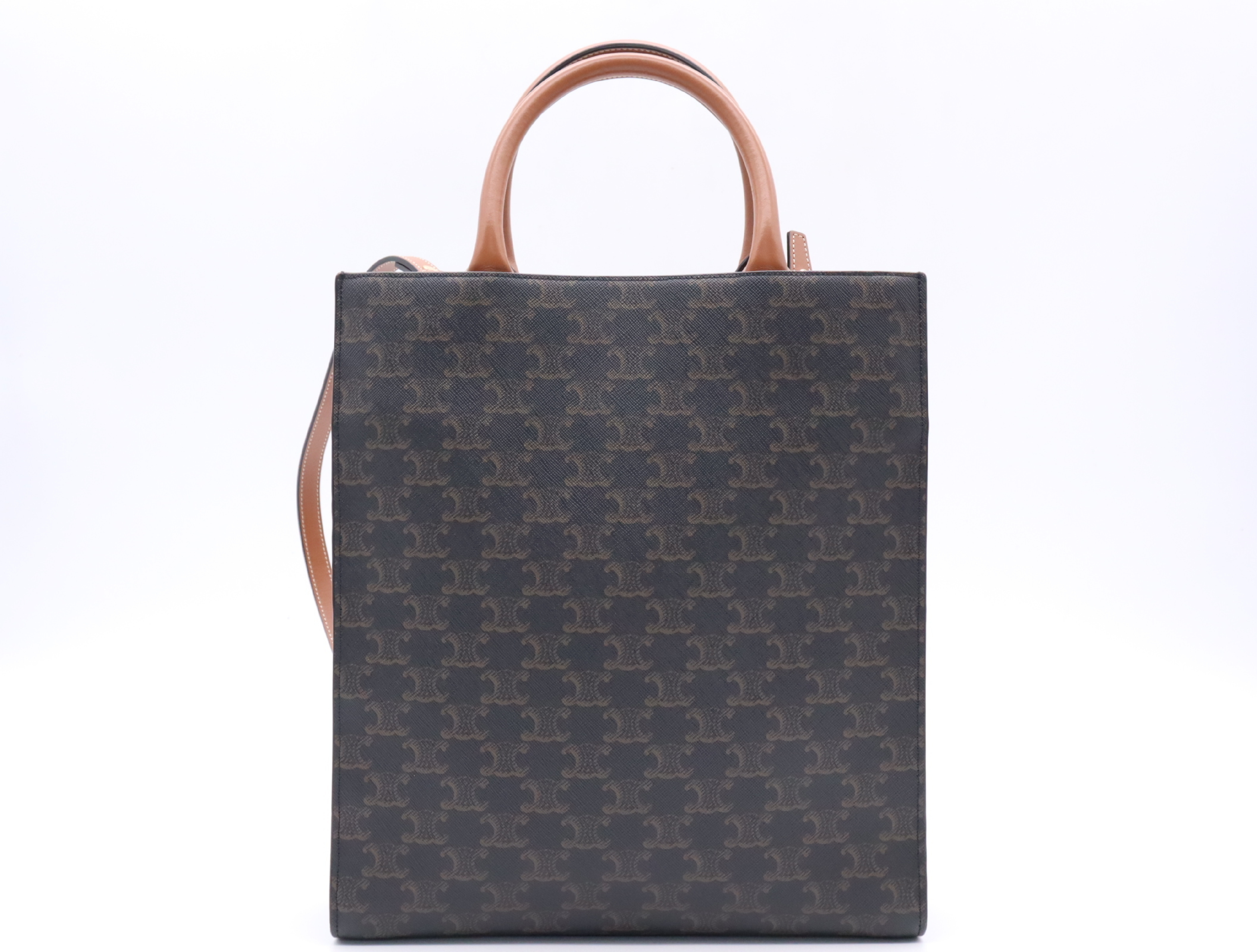 191542BZK Leather Triomphe Cabas Vertical Tote F-LM-2211 F-AT-1271 Tote bag with shoulder strap and dust bag — view 2