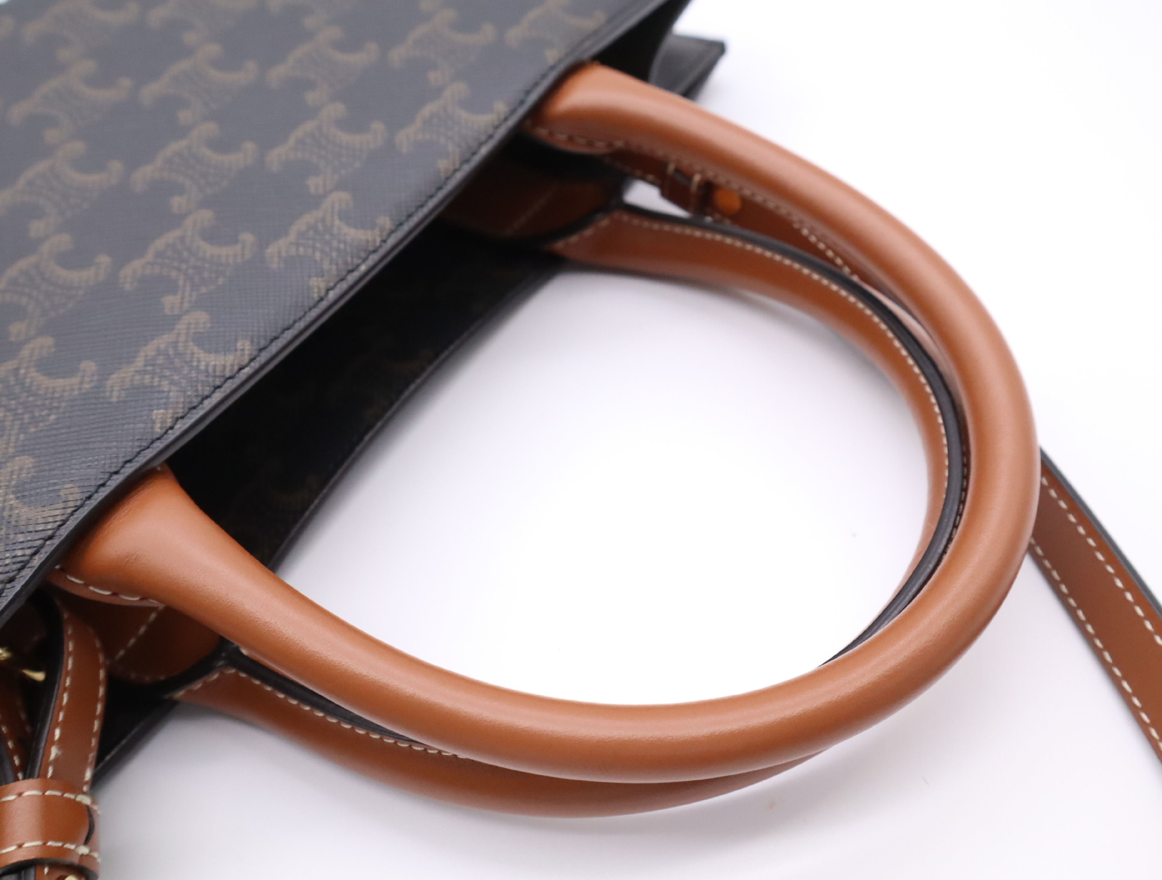 191542BZK Leather Triomphe Cabas Vertical Tote F-LM-2211 F-AT-1271 Tote bag with shoulder strap and dust bag — view 13