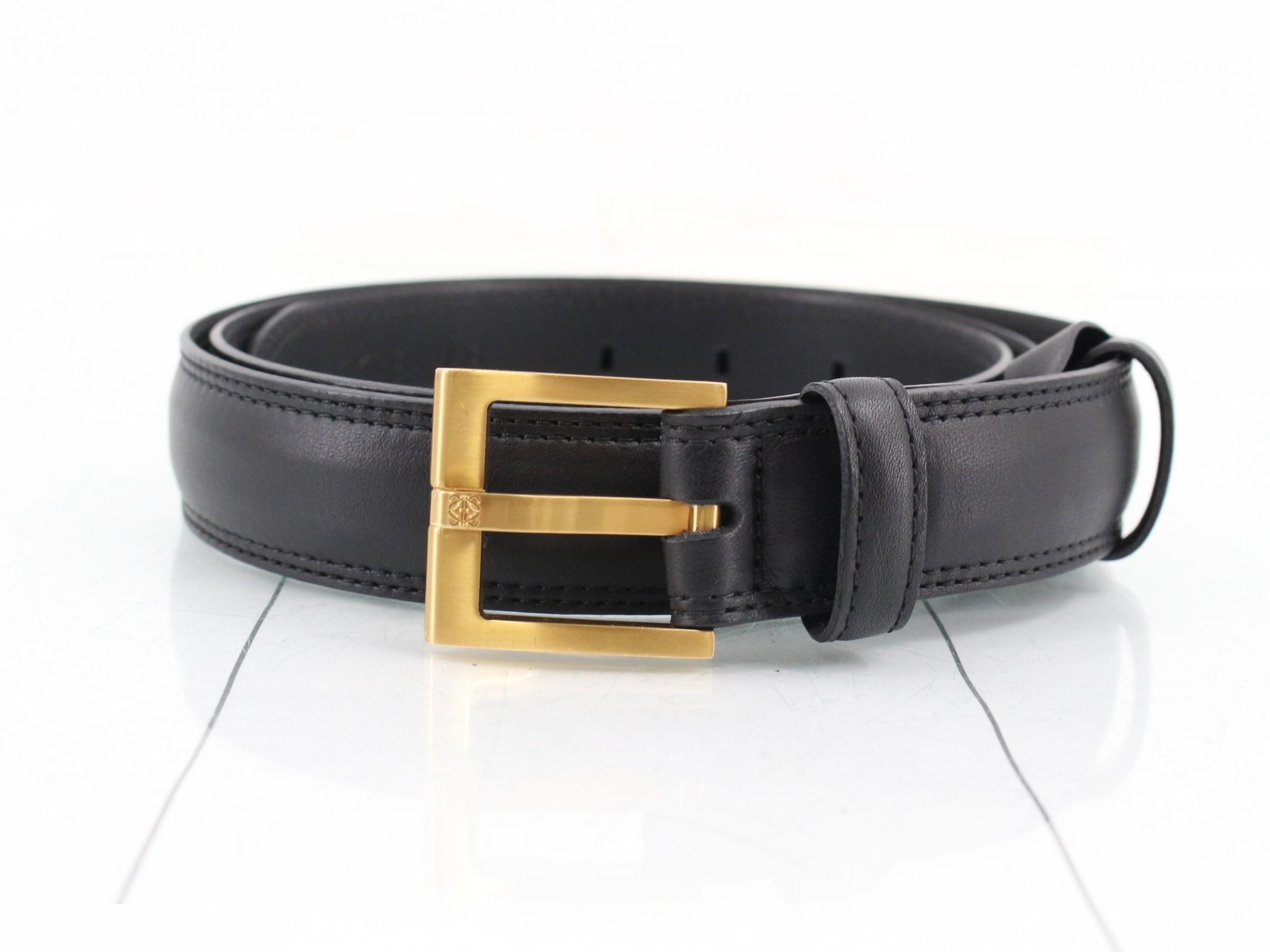 Black leather belt
