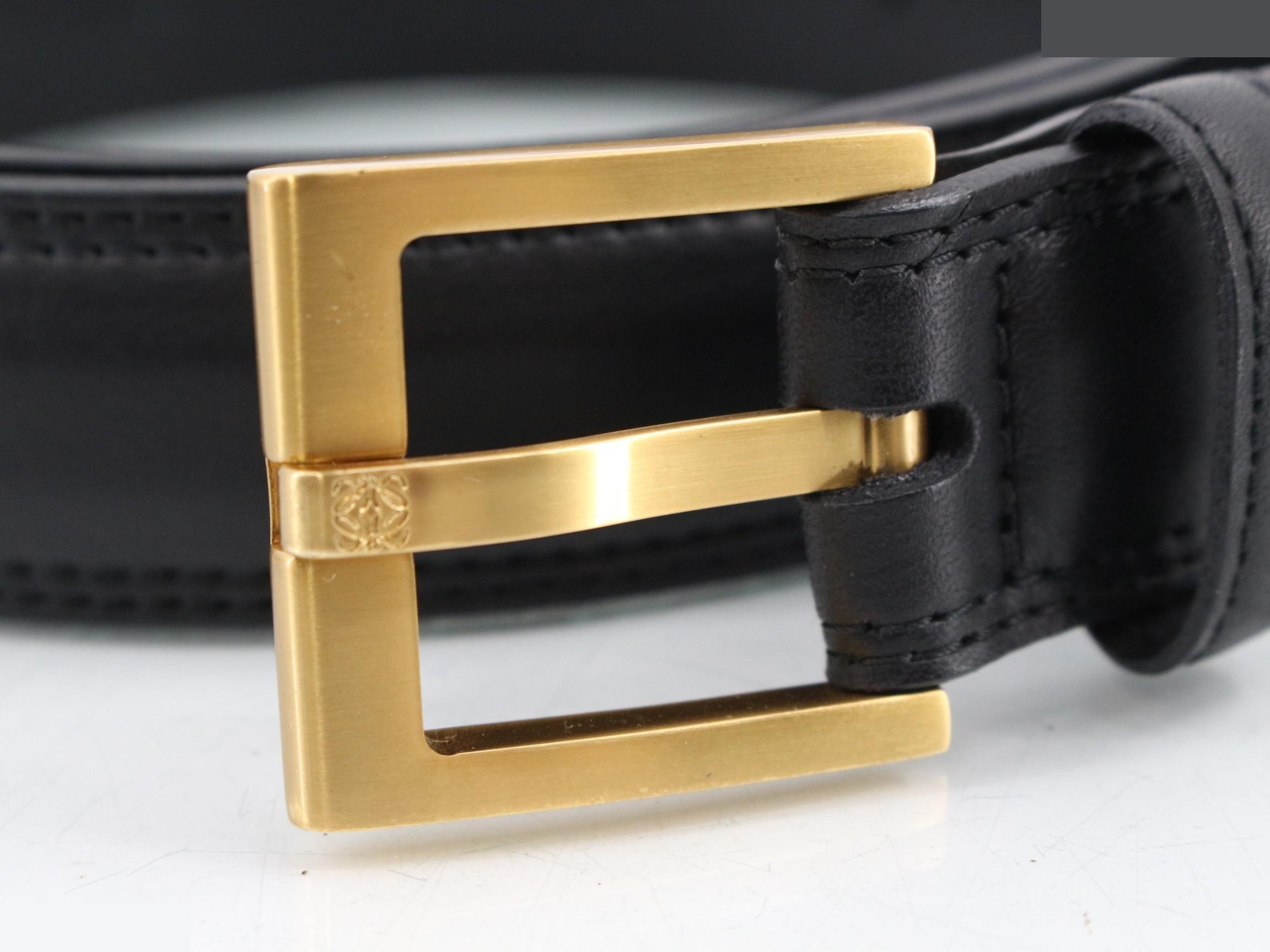 Black leather belt — view 3