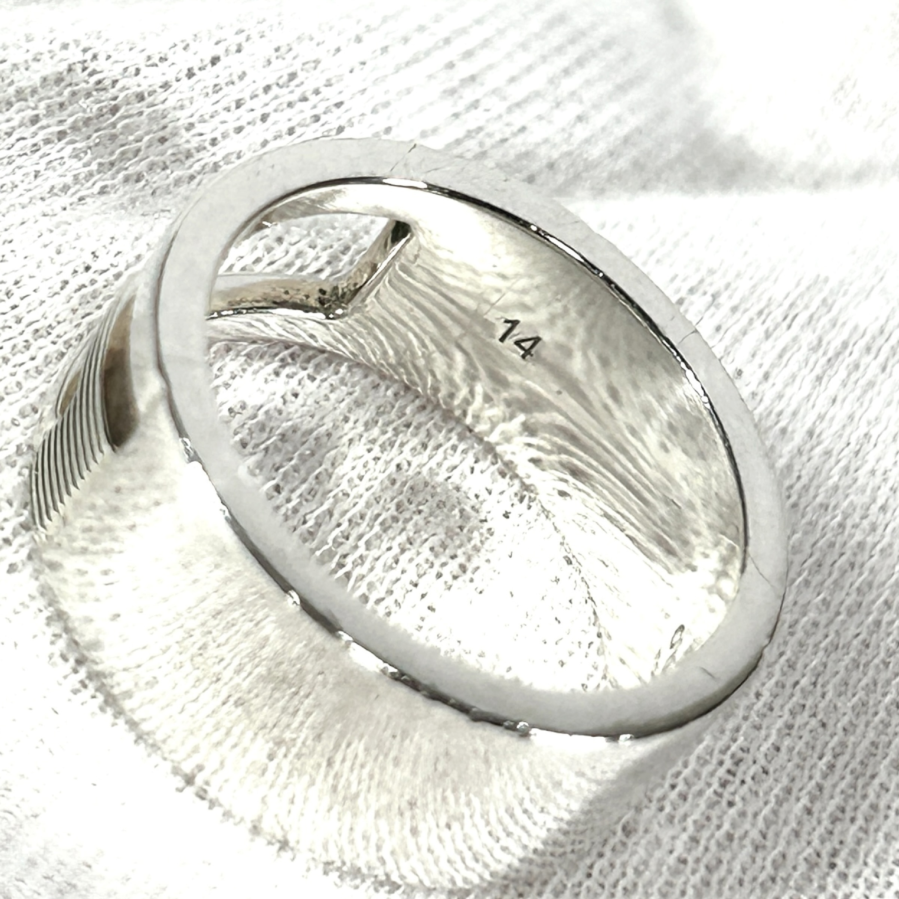 ring, G logo cutout, branded G, sterling silver 925, size 13. — view 8