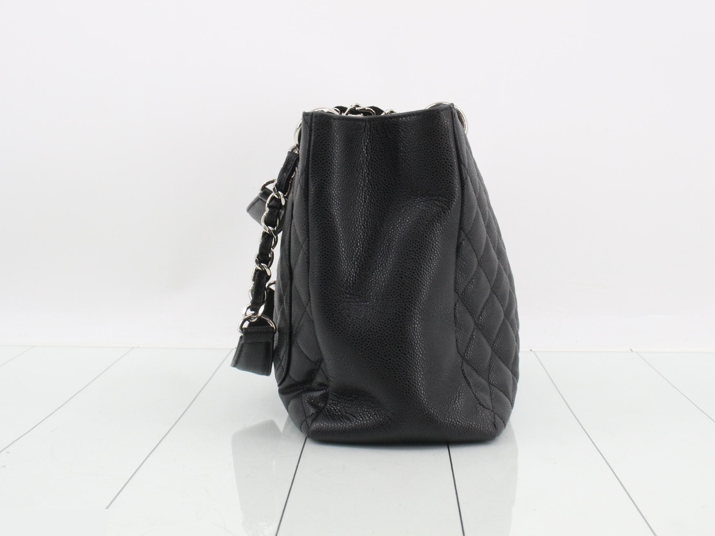 Caviar leather matelassé chain tote bag — view 4