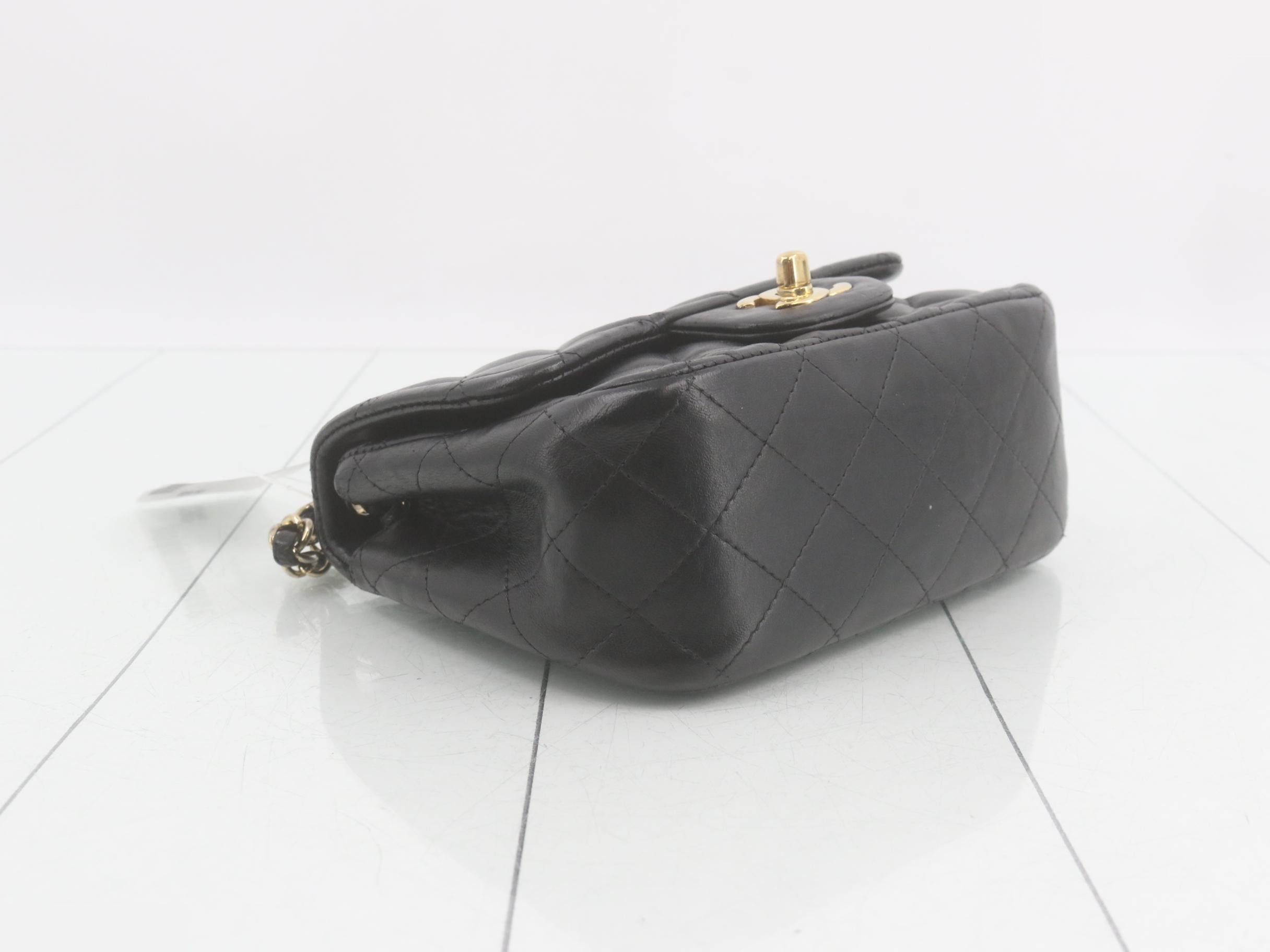 Matelassé lambskin chain handbag, black — view 5