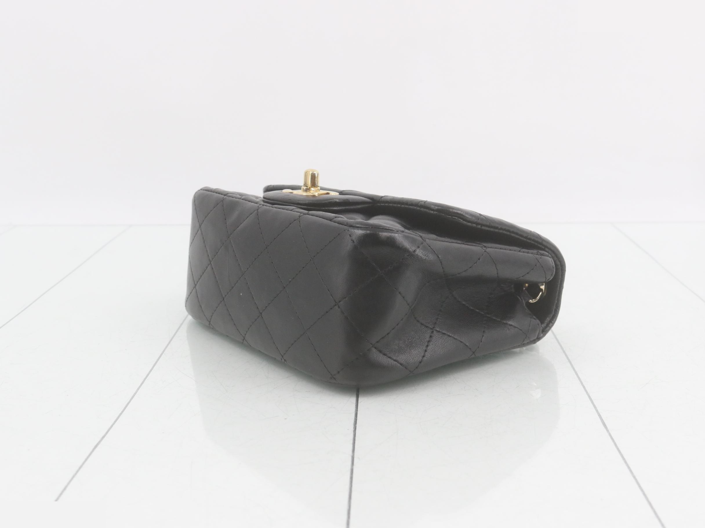Matelassé lambskin chain handbag, black — view 6