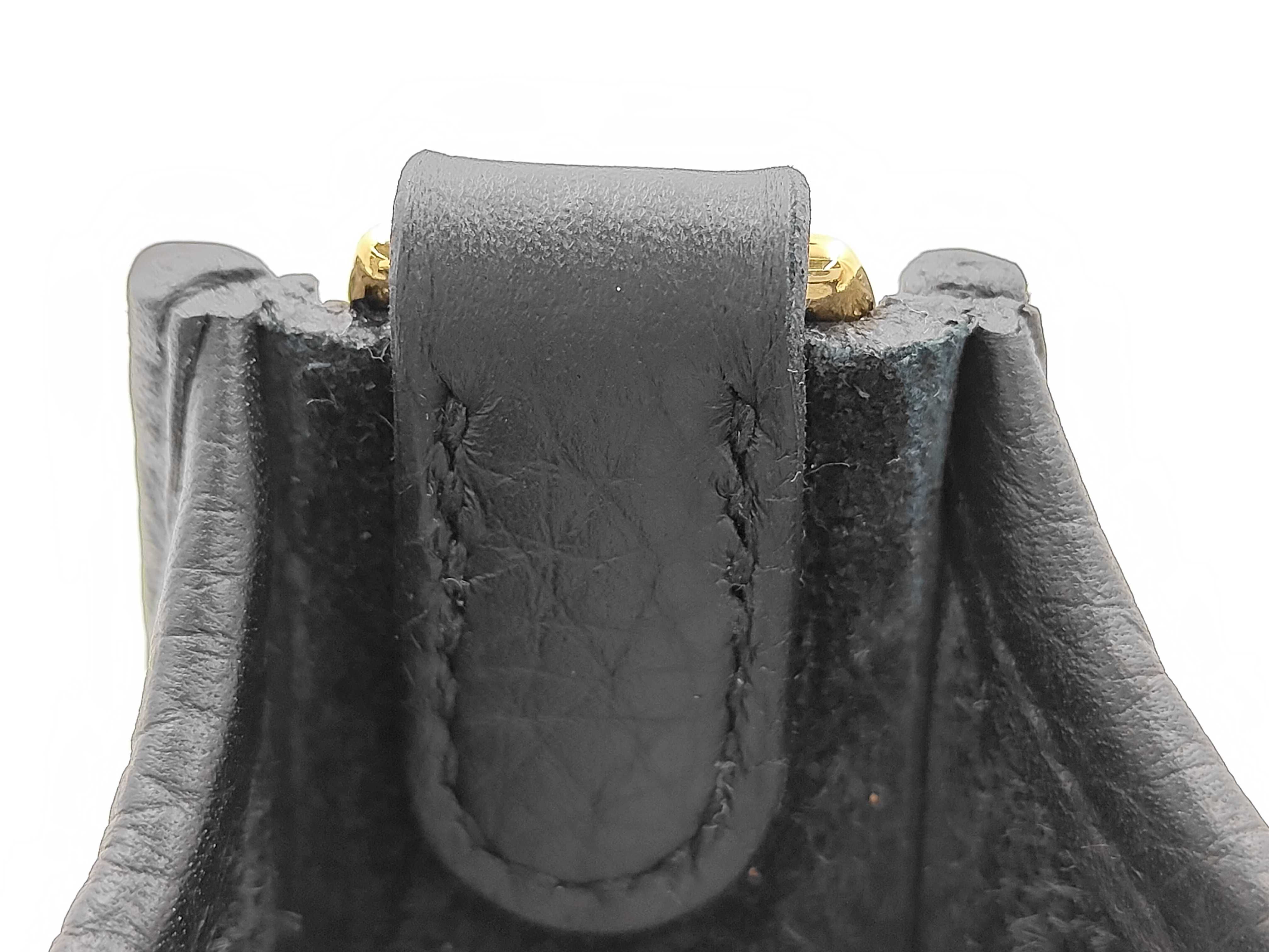 Evelyne Amazon 16 Taurillon Leather Shoulder Bag, Black with Gold Hardware, Gold Stamp — view 9