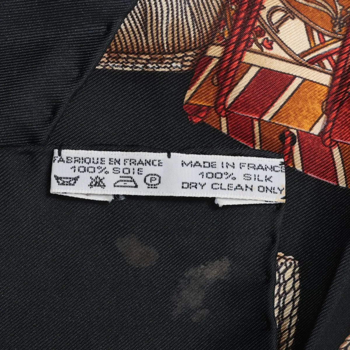 Carre 90 LES TAMBOURS Drum Scarf, Silk, Black. Shows signs of wear, including — view 7
