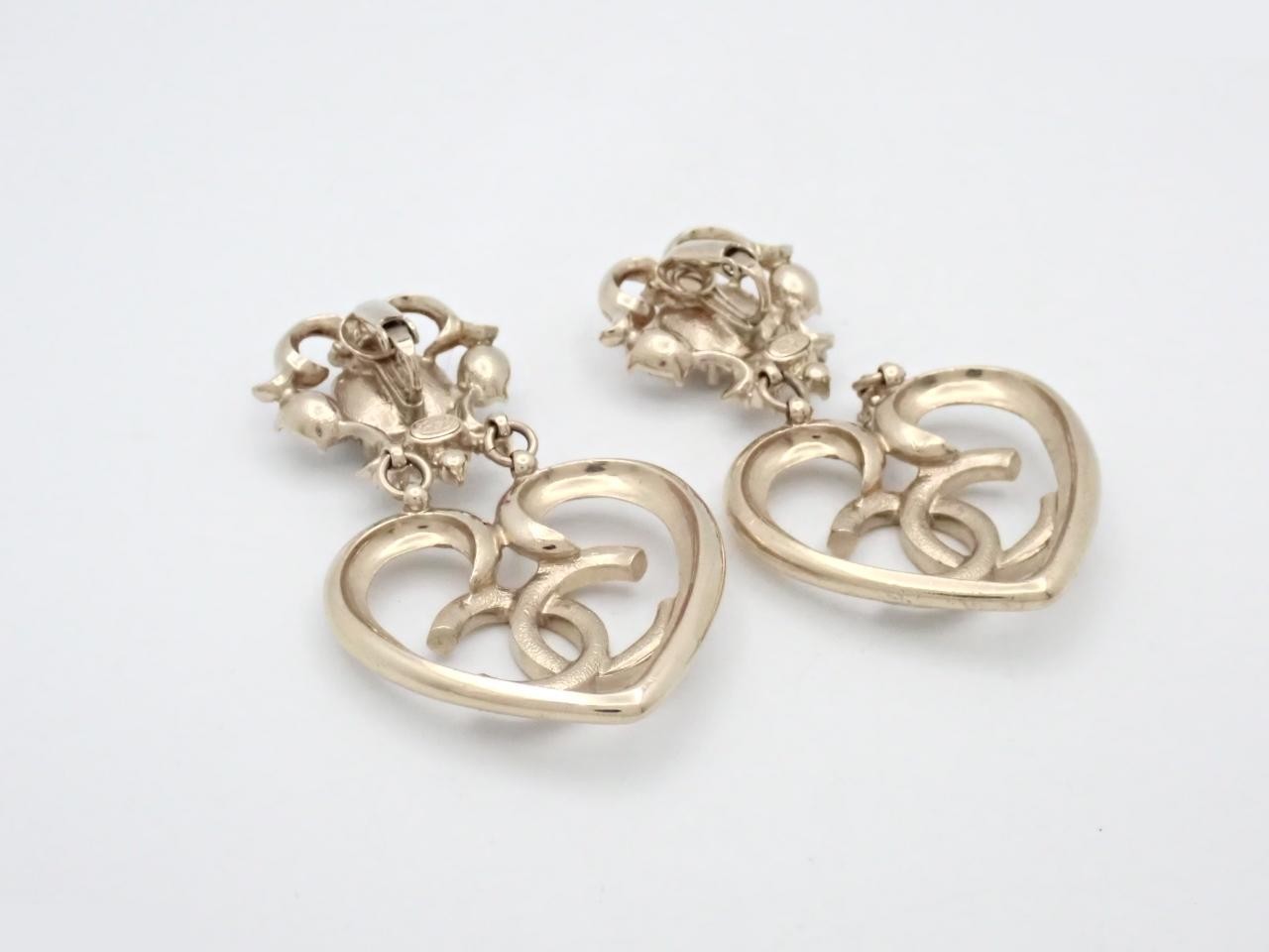 Coco Mark Heart Rhinestone Earrings — view 2