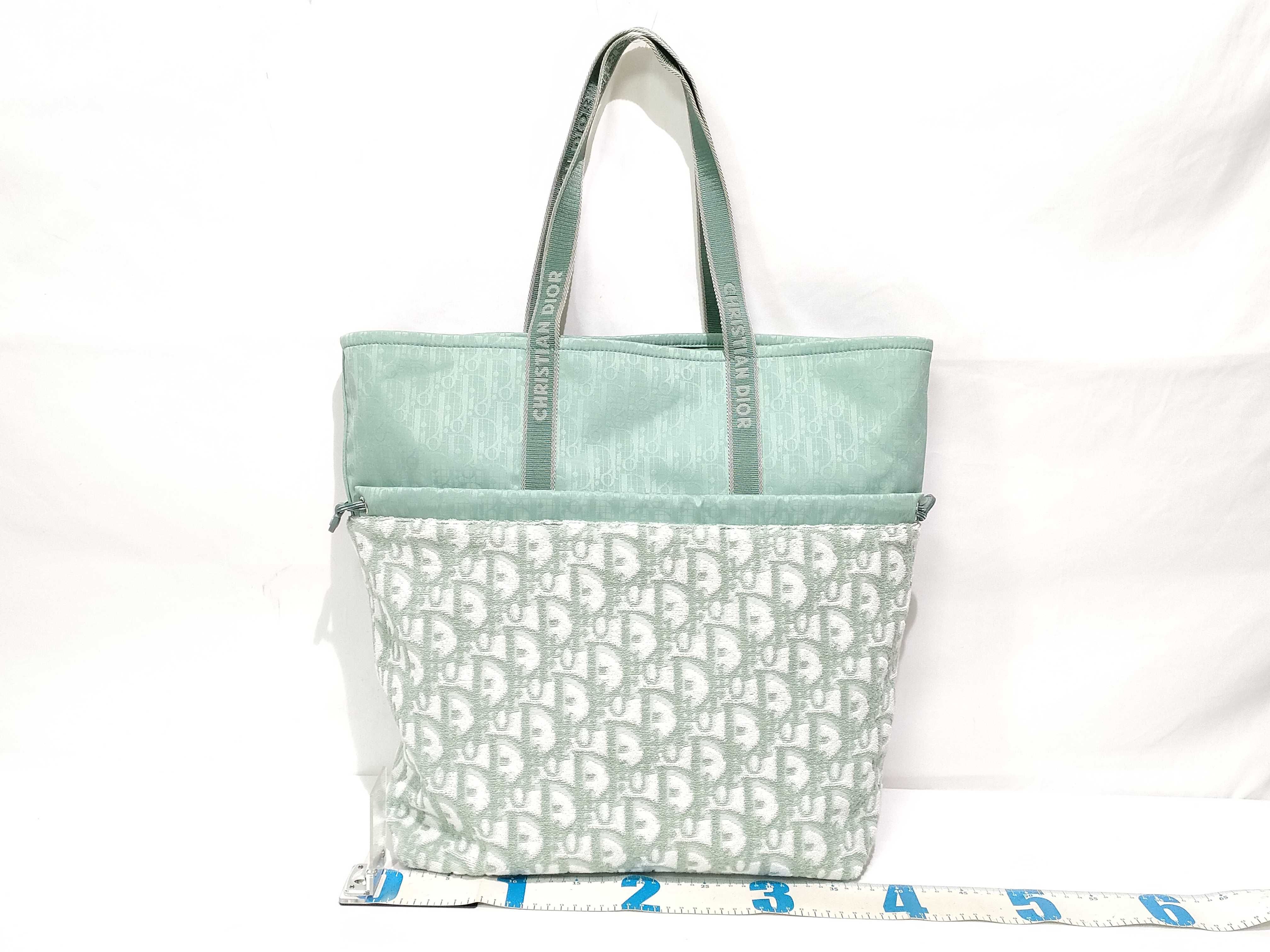 Reversible Oblique Cotton Light Blue Tote Bag — view 2