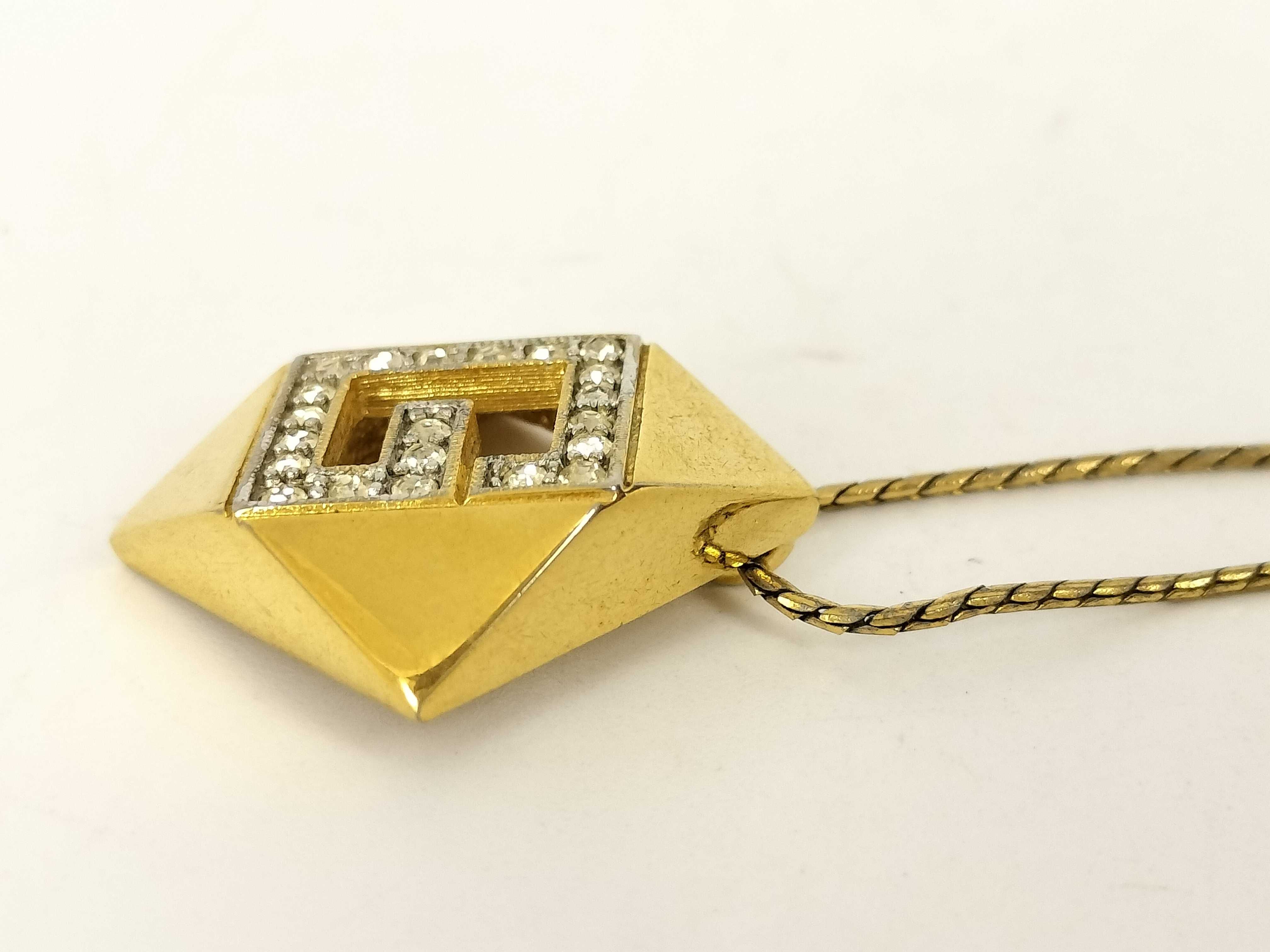 Vintage Gold Rhinestone Necklace — view 3