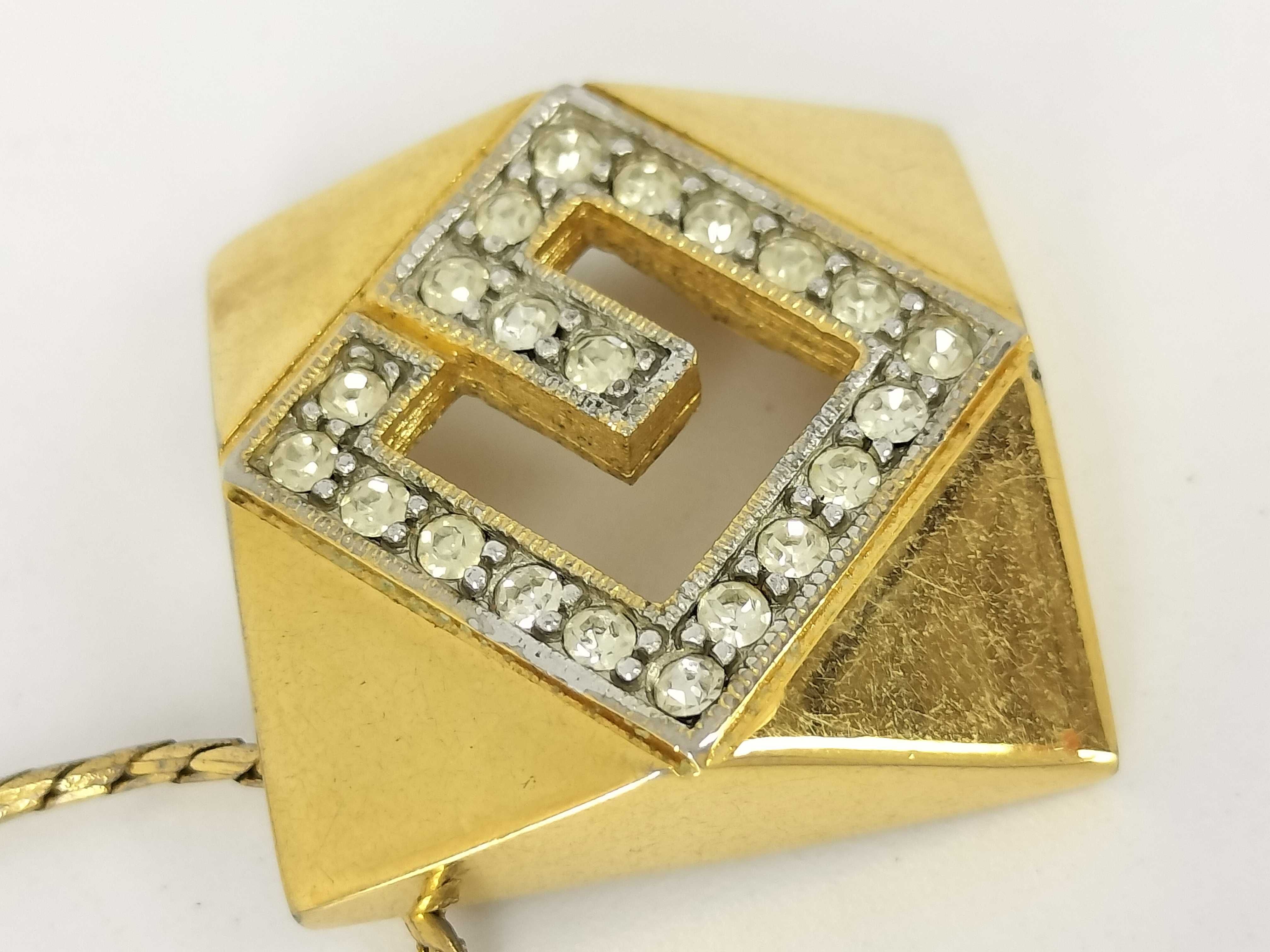 Vintage Gold Rhinestone Necklace — view 10