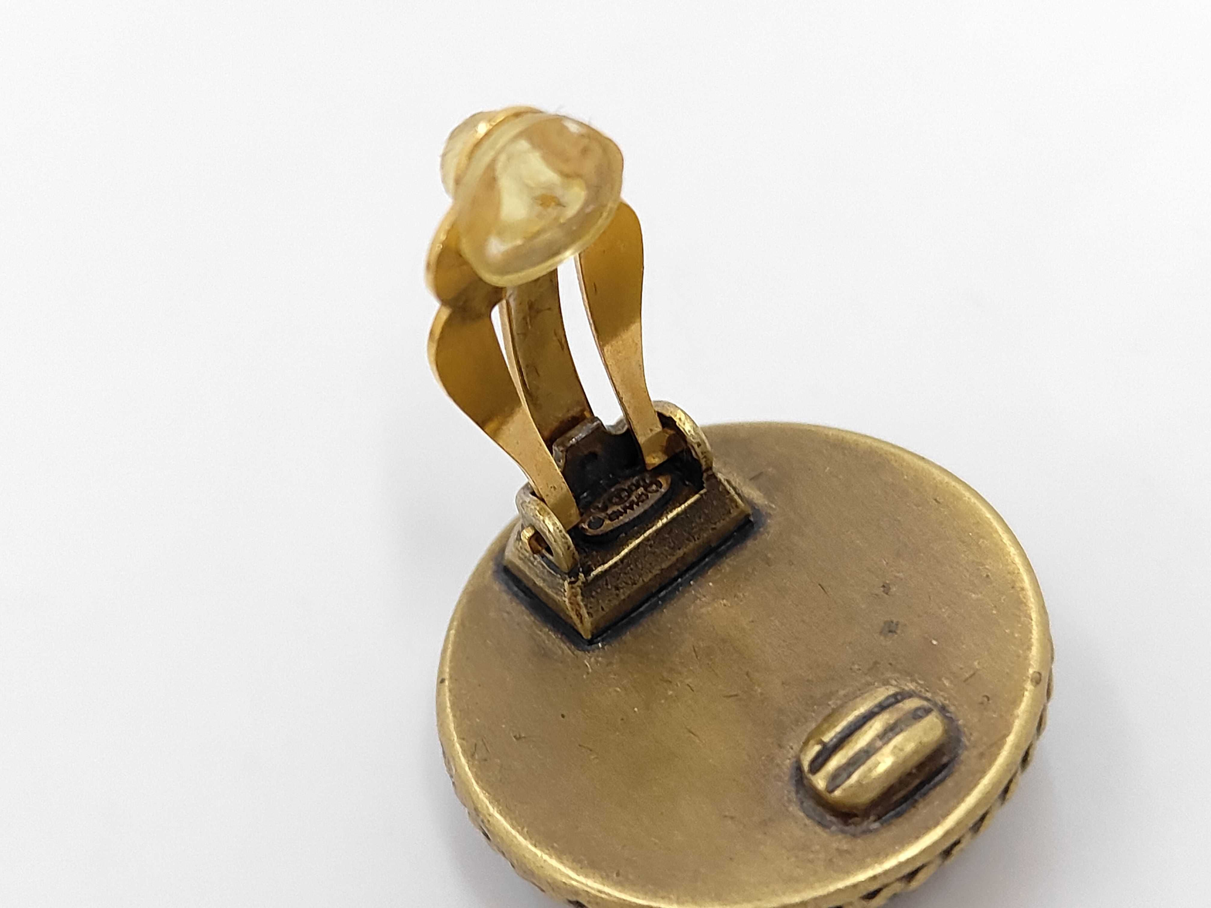 Black Gold Plated Plastic Coco Mark Earrings (with comments) — view 5