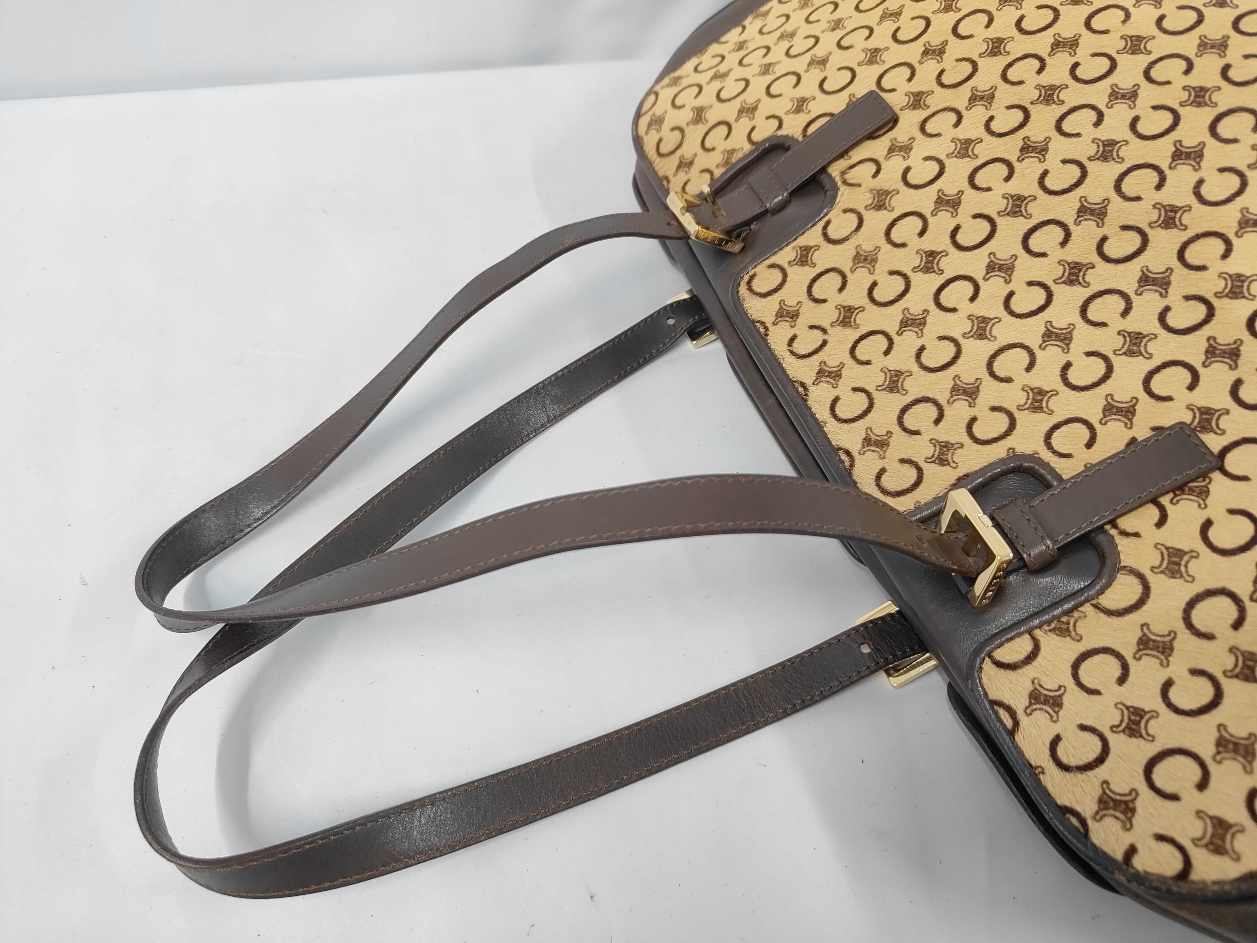 C Macadam Calf Hair Handbag Tote Bag — view 5