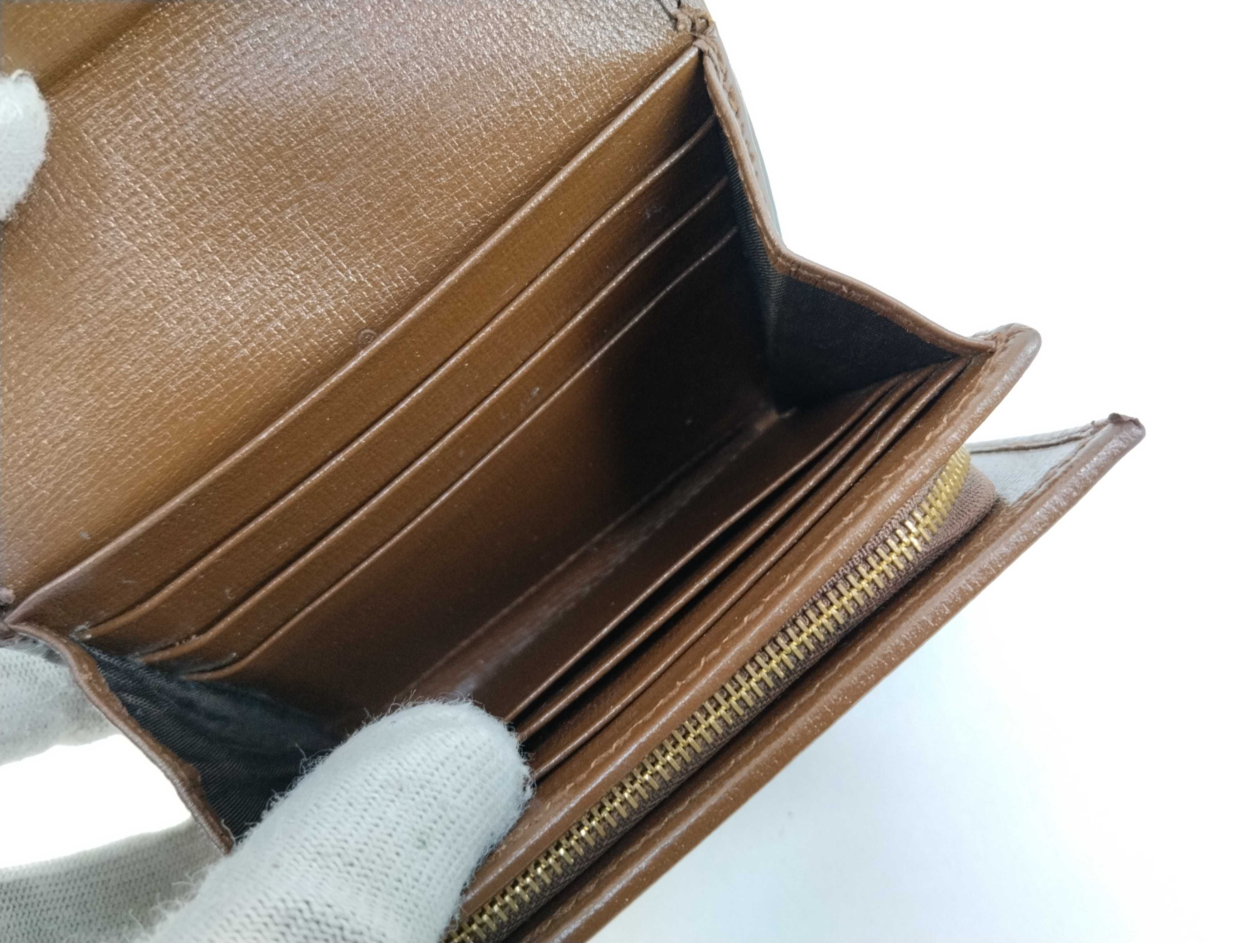 GG Canvas Tri-fold Wallet with GG Pattern and Horsebit Design — view 11