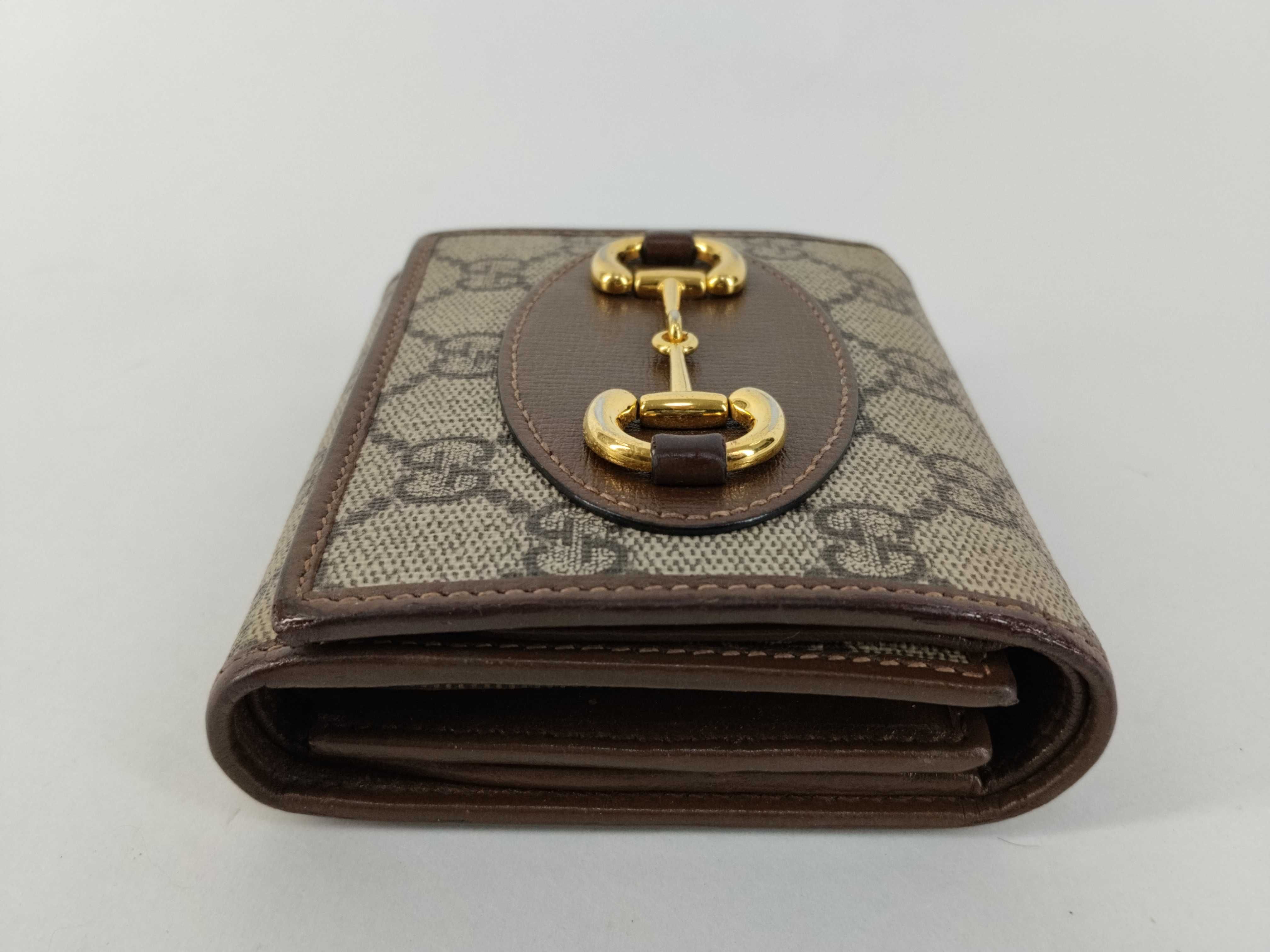 GG Canvas Tri-fold Wallet with GG Pattern and Horsebit Design — view 6