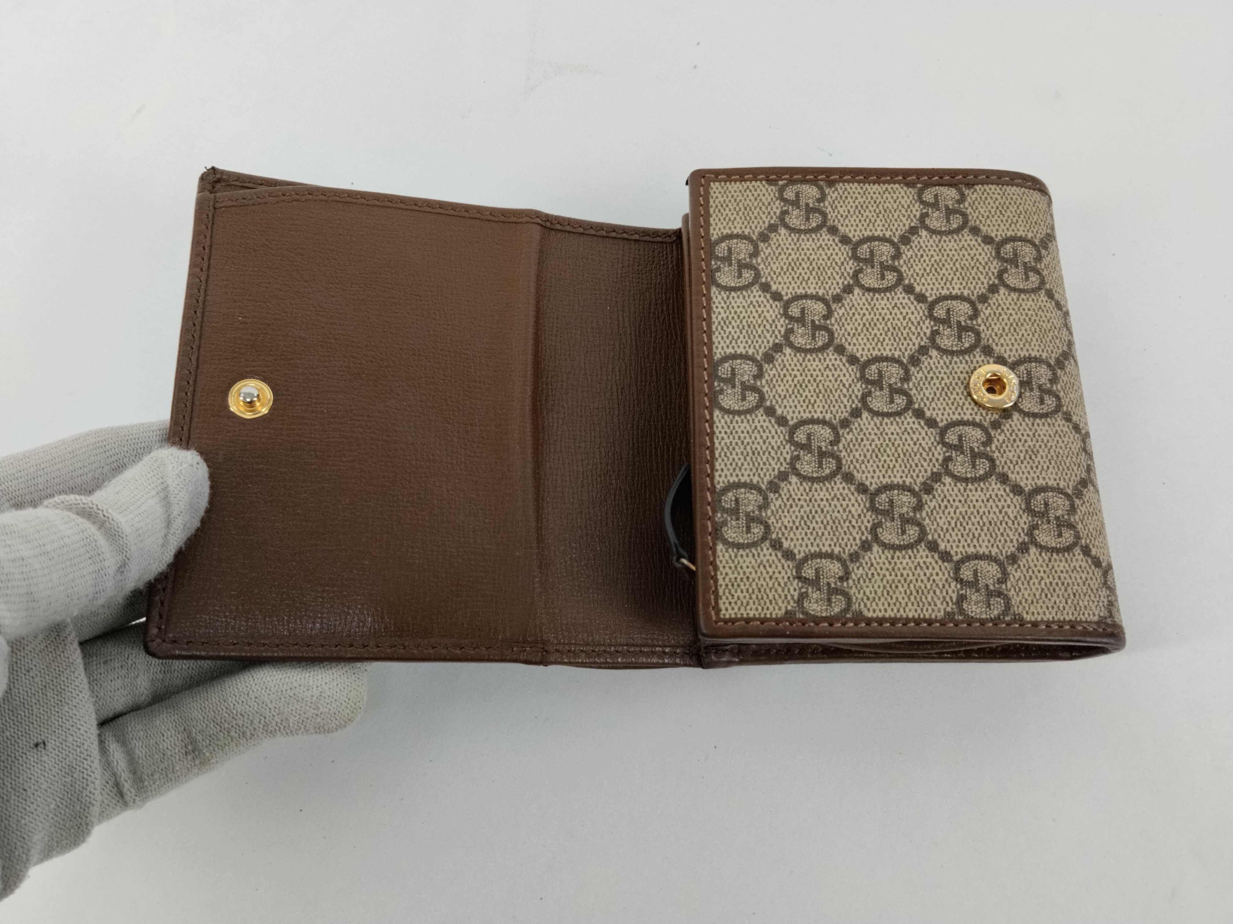 GG Canvas Tri-fold Wallet with GG Pattern and Horsebit Design — view 9