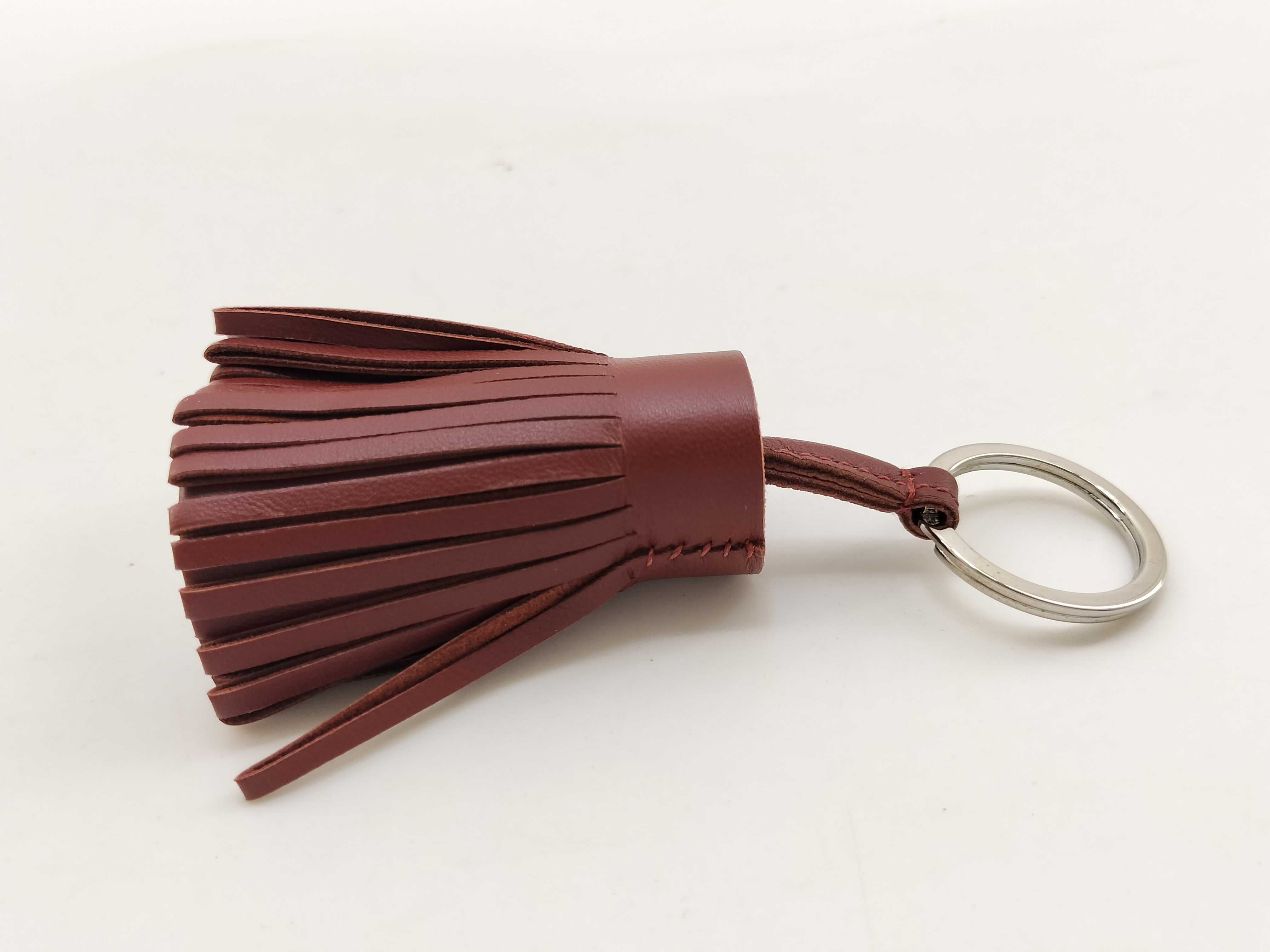 Carmen Keyring, Rouge H x Silver Hardware, Hermes Charm — view 4