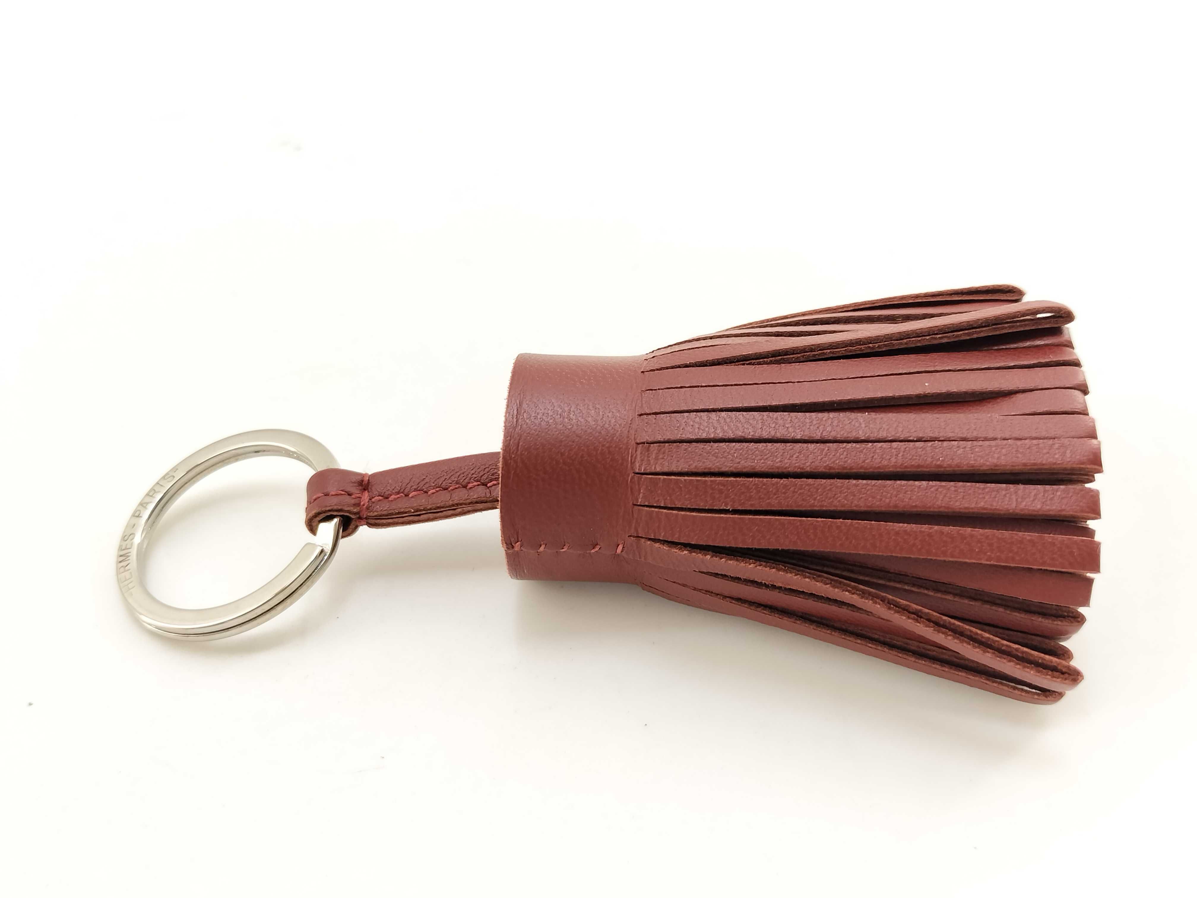 Carmen Keyring, Rouge H x Silver Hardware, Hermes Charm — view 6