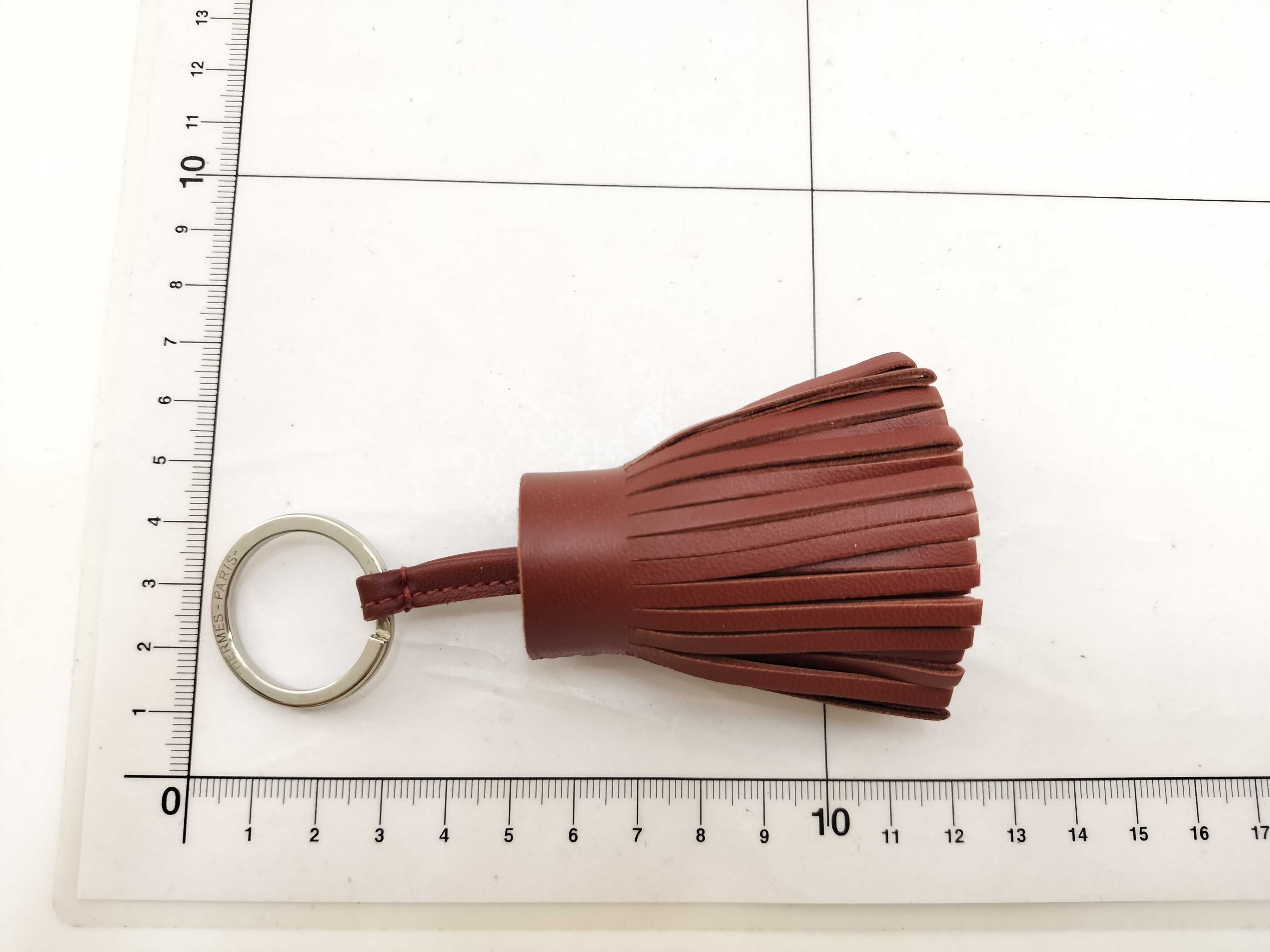 Carmen Keyring, Rouge H x Silver Hardware, Hermes Charm — view 7