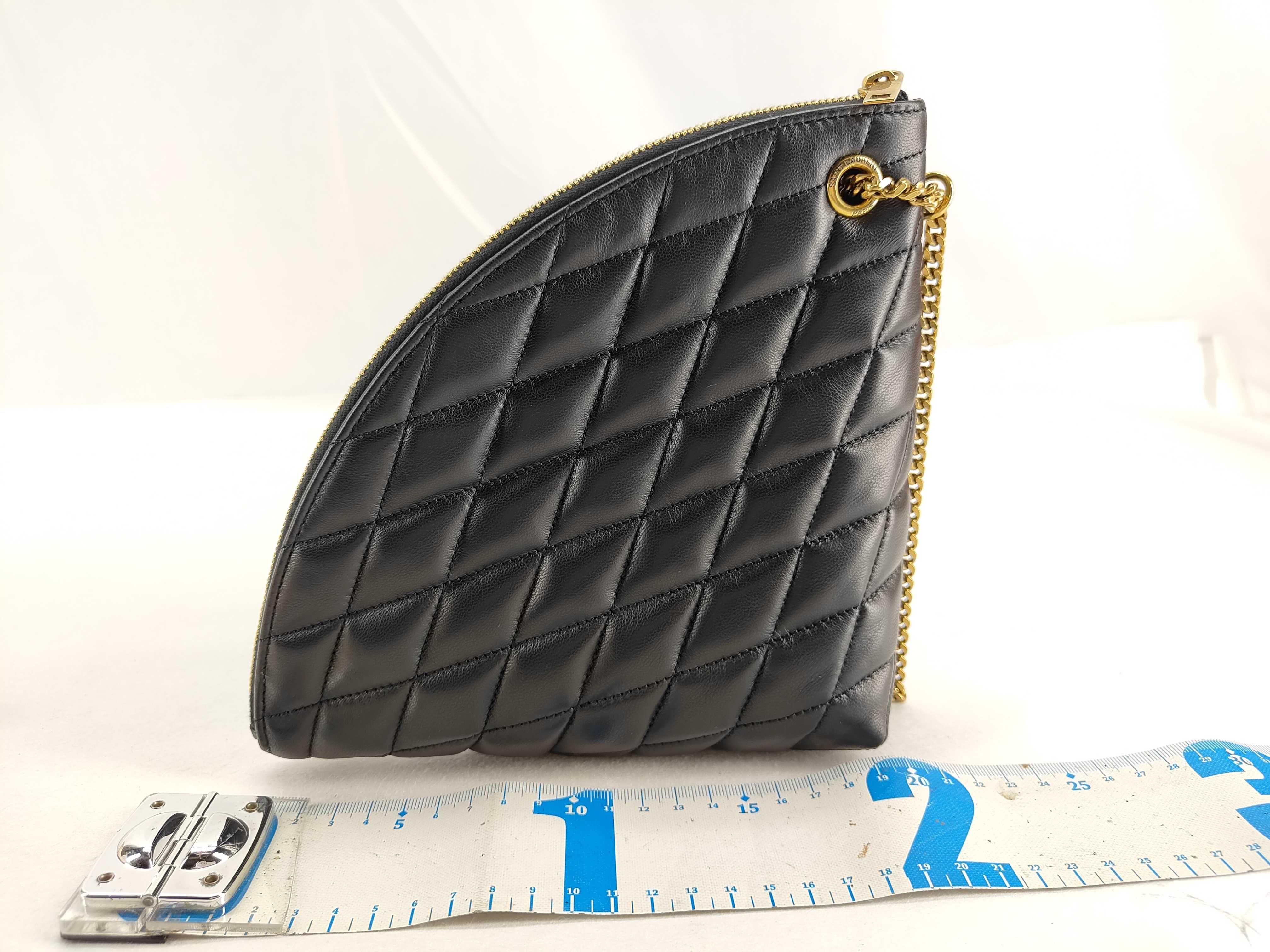 Leather Clutch Bag, Black Pouch — view 2