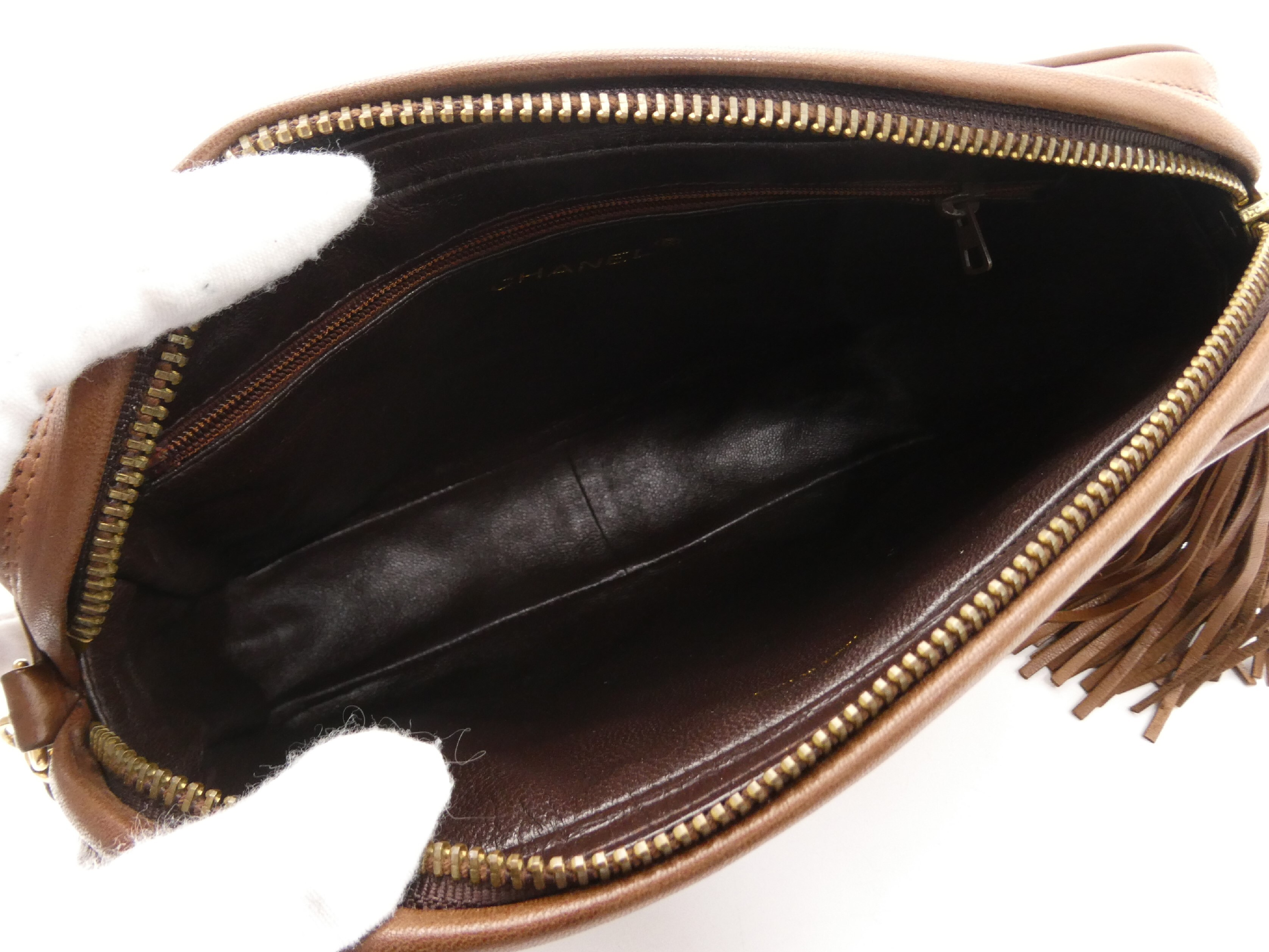 Matelassé Coco Mark Fringe Chain Shoulder Bag — view 7