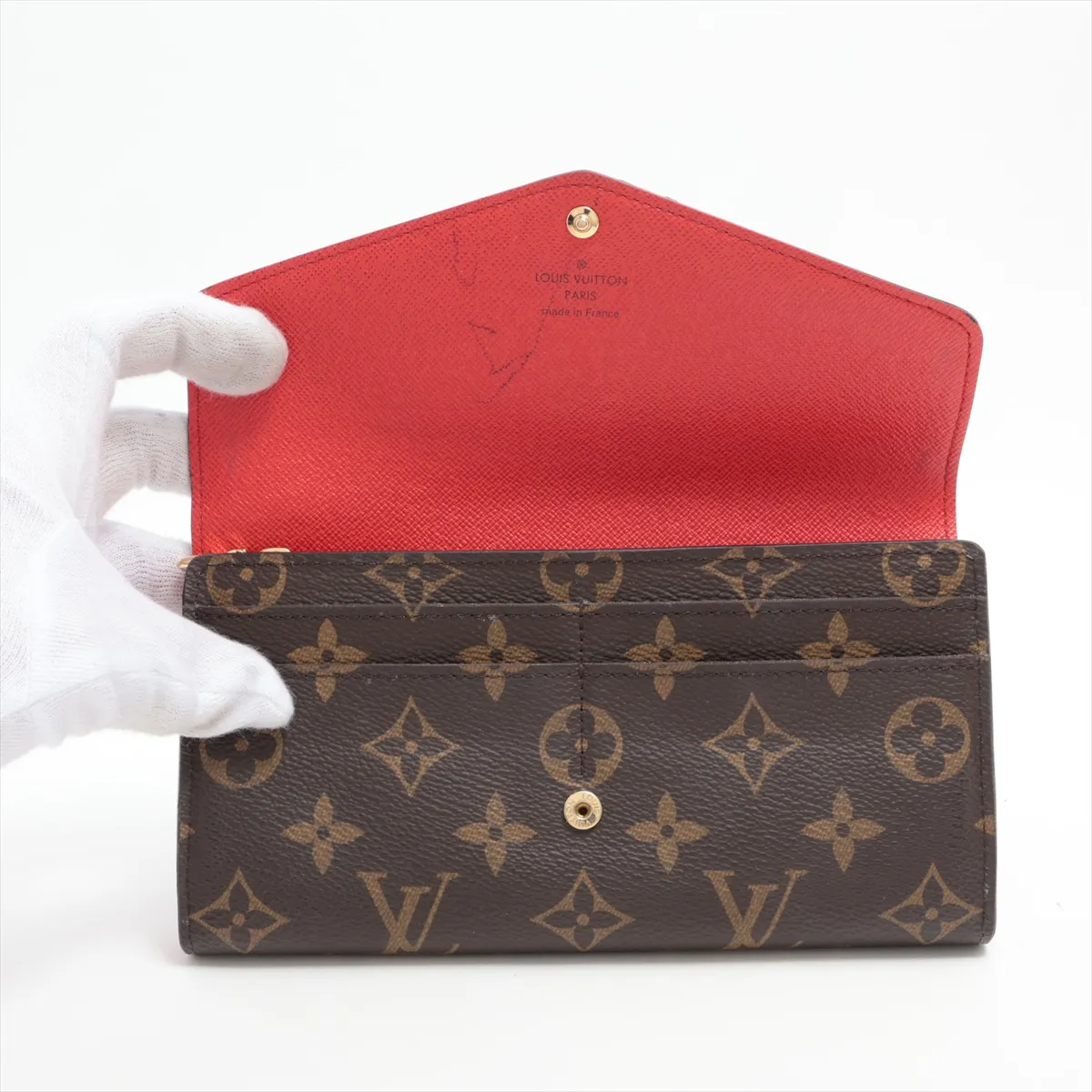 Monogram Portefeuille Sarah M62236 Coquelicot Long Wallet — view 3