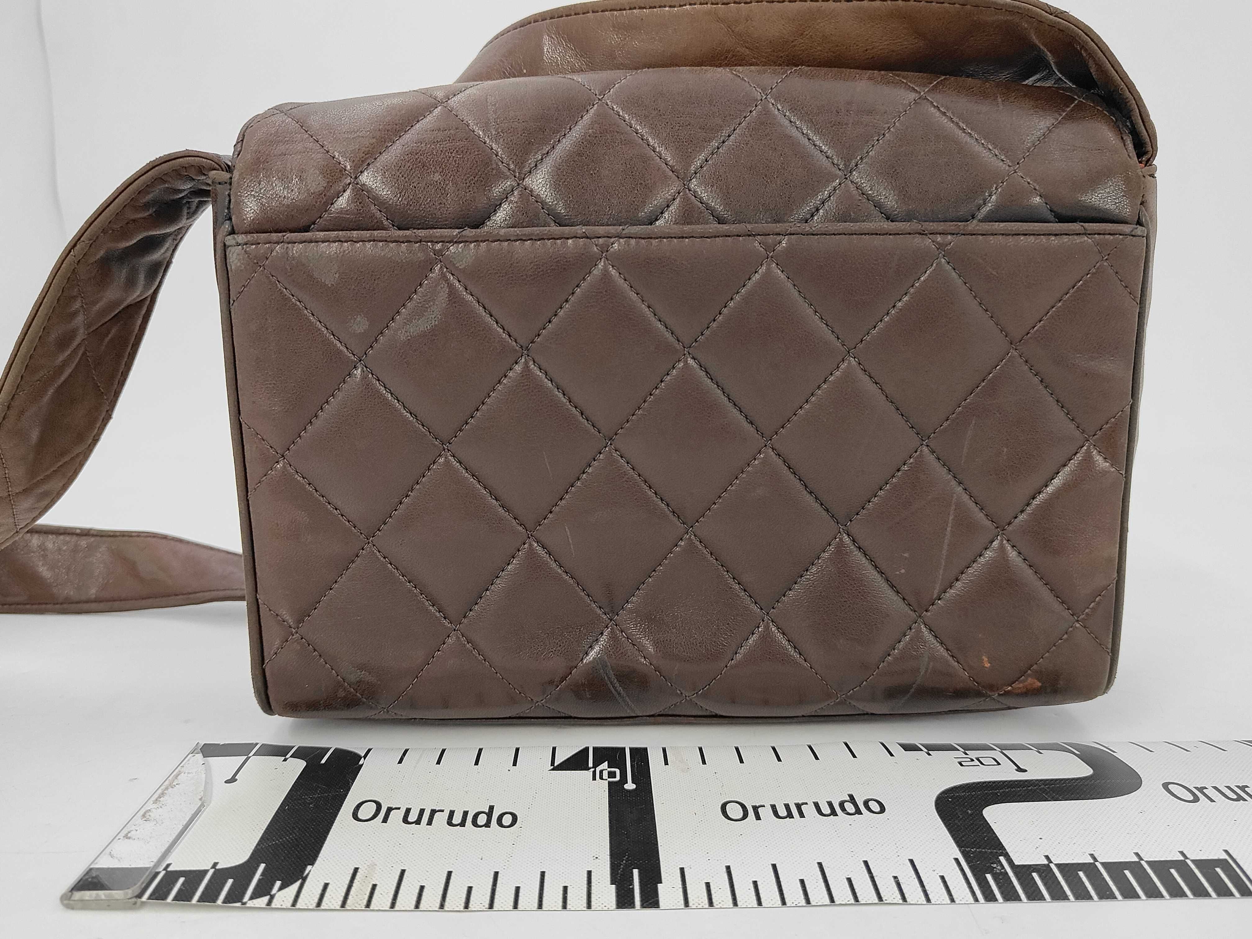 Shoulder Bag Matelassé Coco Mark Leather Brown Shoulder Bag — view 2