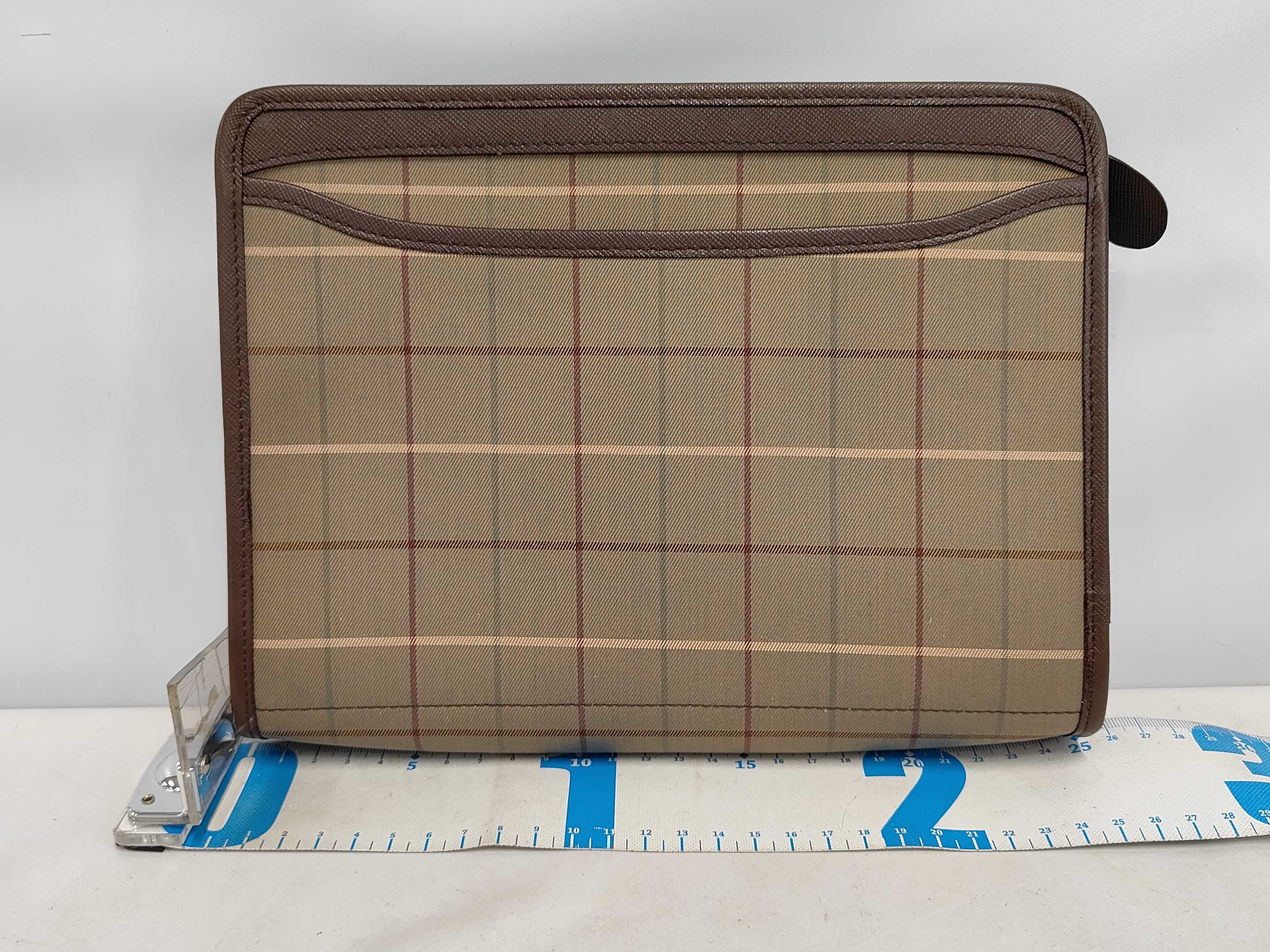 Unused with tags Burberry Clutch Bag Canvas Leather Clutch Bag — view 2