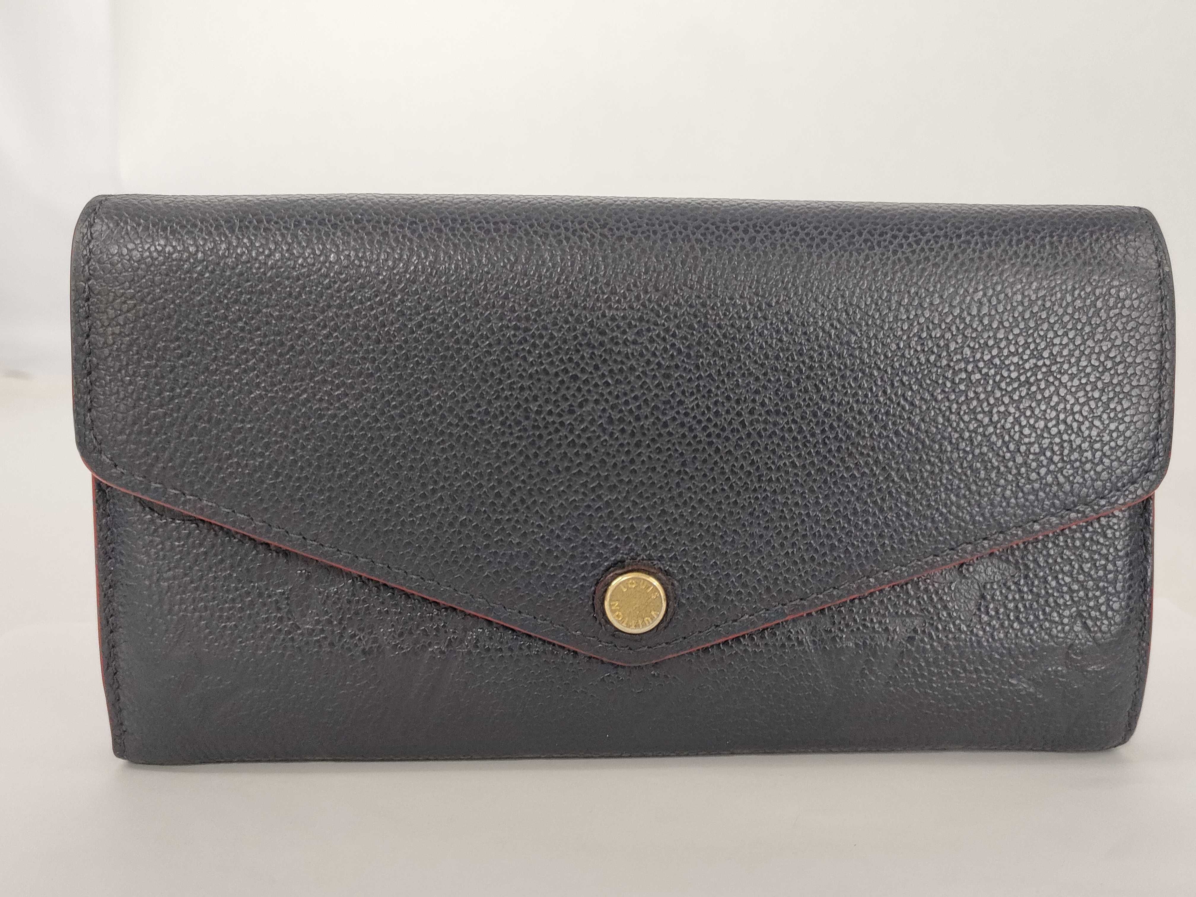Monogram Empreinte Portefeuille Sarah Marine Rouge Wallet