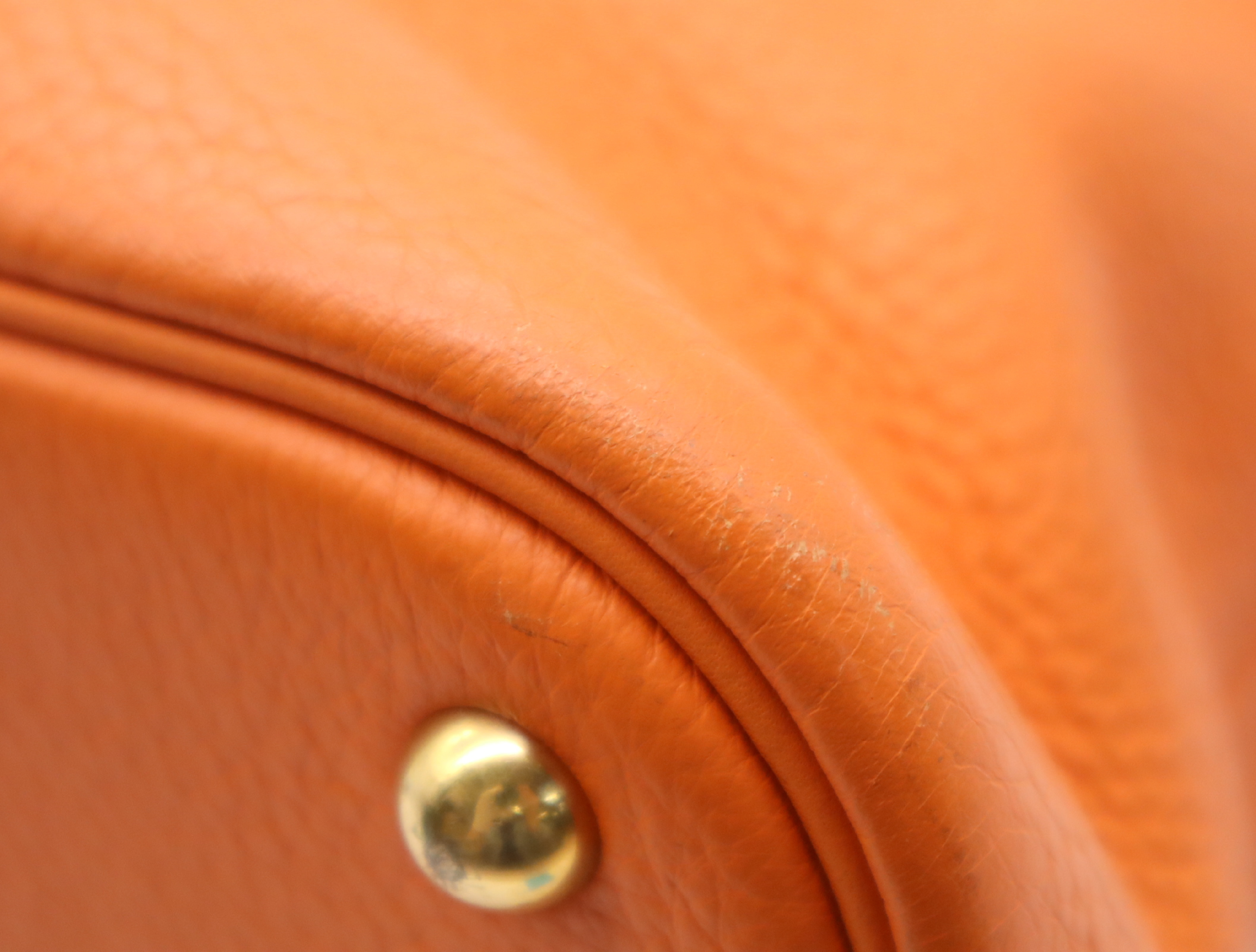 Leather Bolide 35 Shoulder Bag with Shoulder Strap, Padlock, 2 Keys, and Clochette. Orange. G Stamp. 2003. — view 7