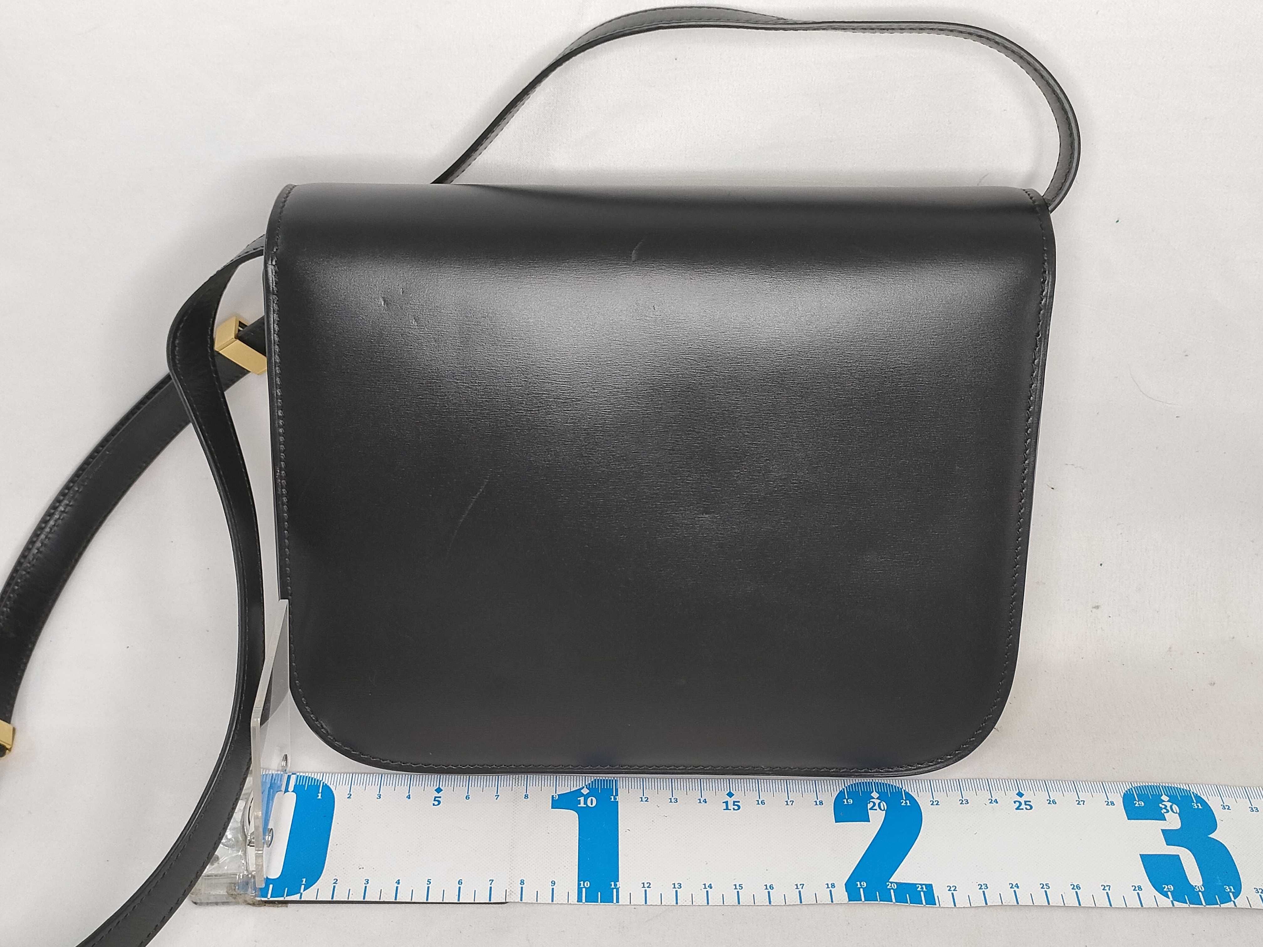 Classic Box Leather Shoulder Bag, Black — view 2
