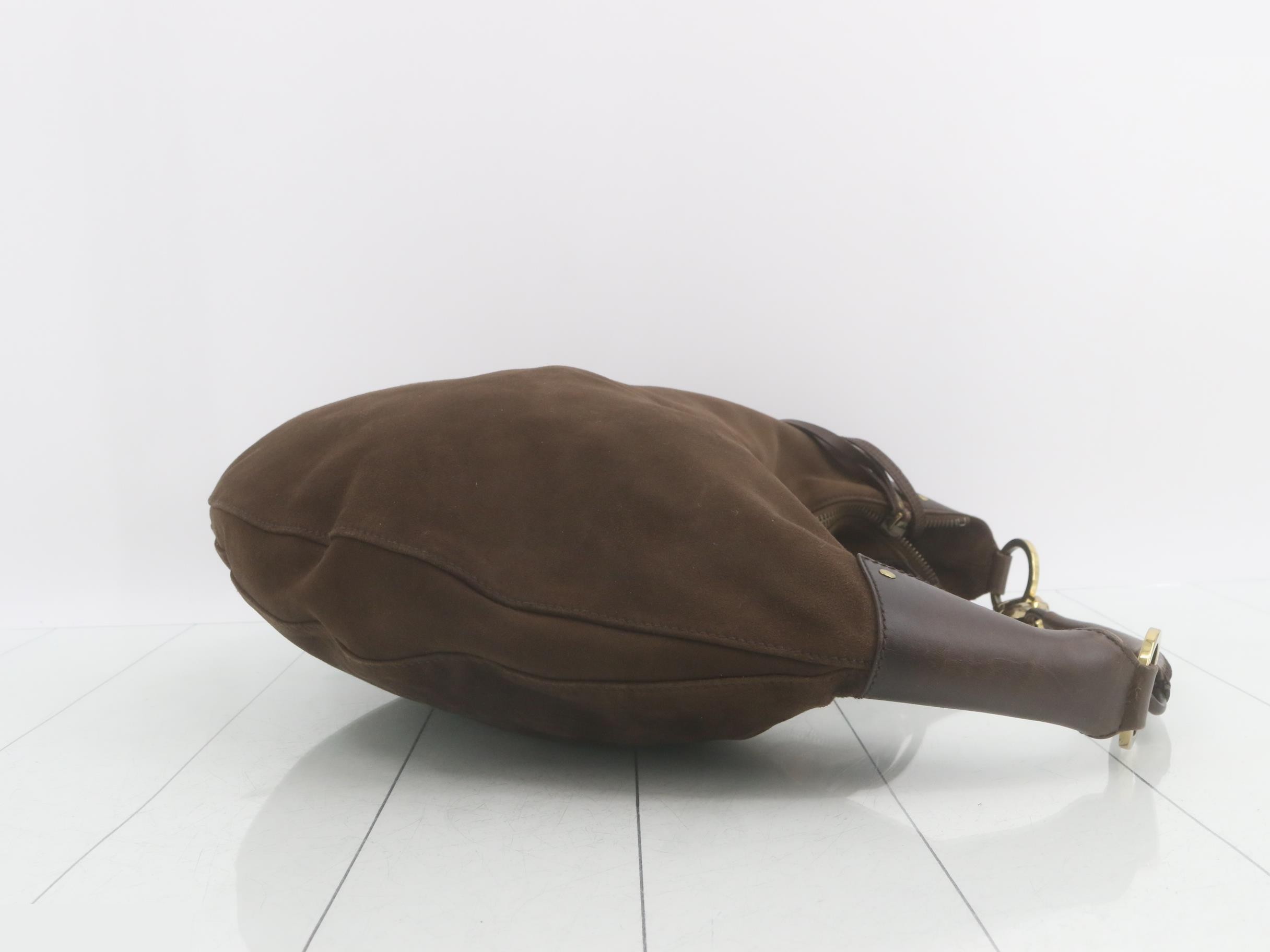 Shoulder bag, brown suede — view 3