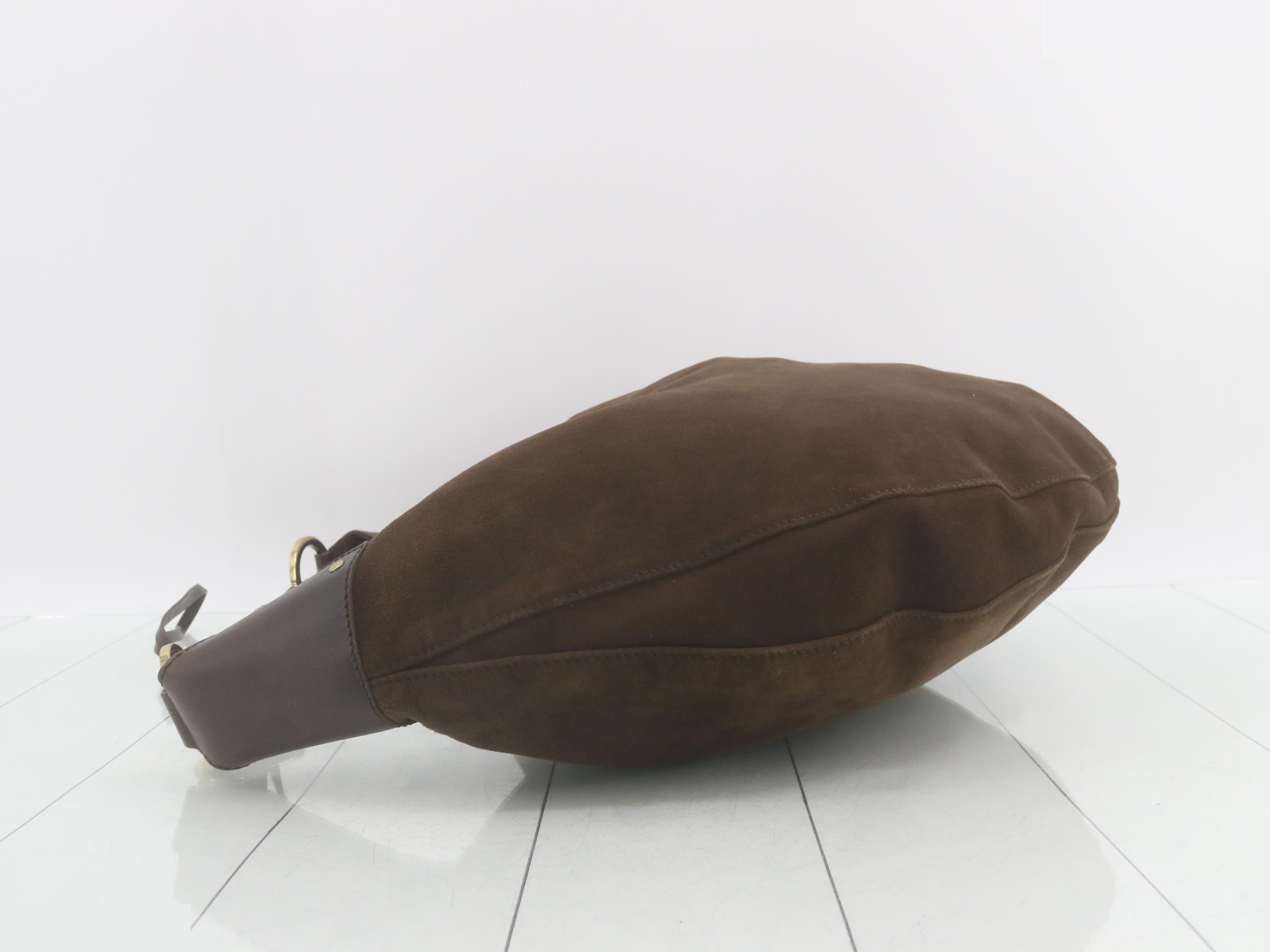 Shoulder bag, brown suede — view 4