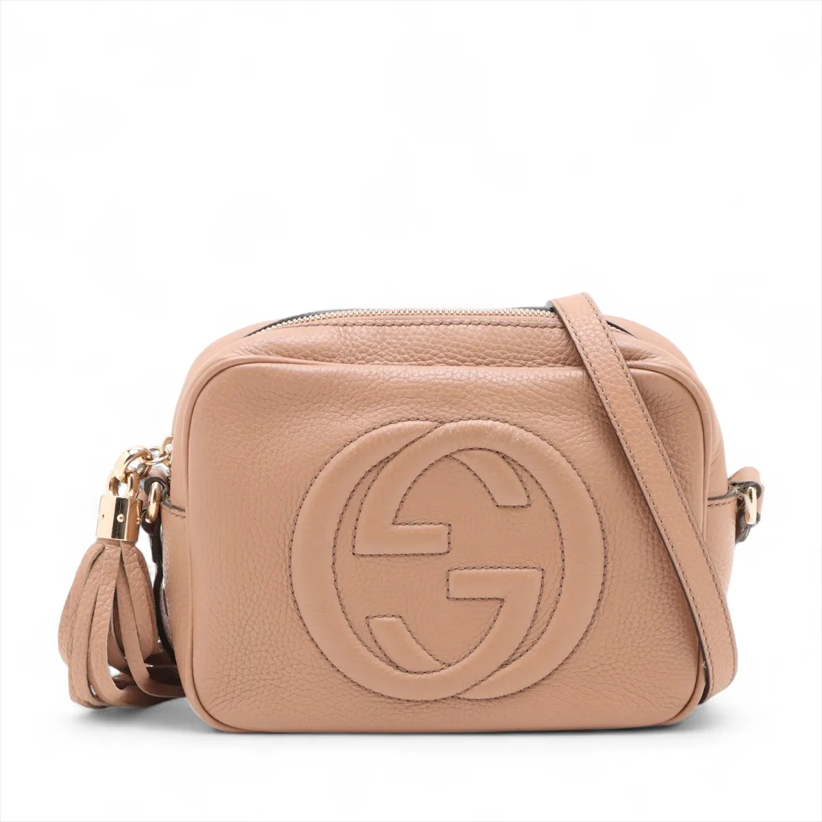 Soho Leather Shoulder Bag, Brown Beige, 308364