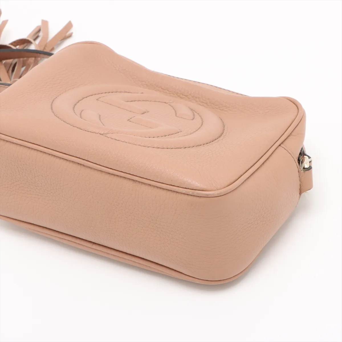 Soho Leather Shoulder Bag, Brown Beige, 308364 — view 3