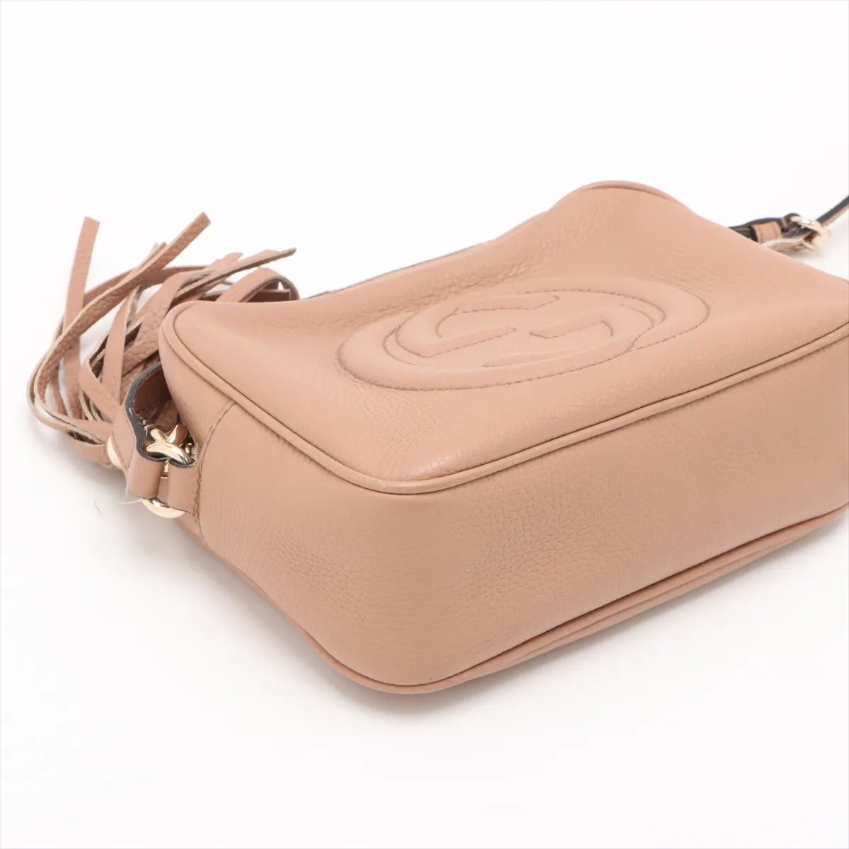 Soho Leather Shoulder Bag, Brown Beige, 308364 — view 4