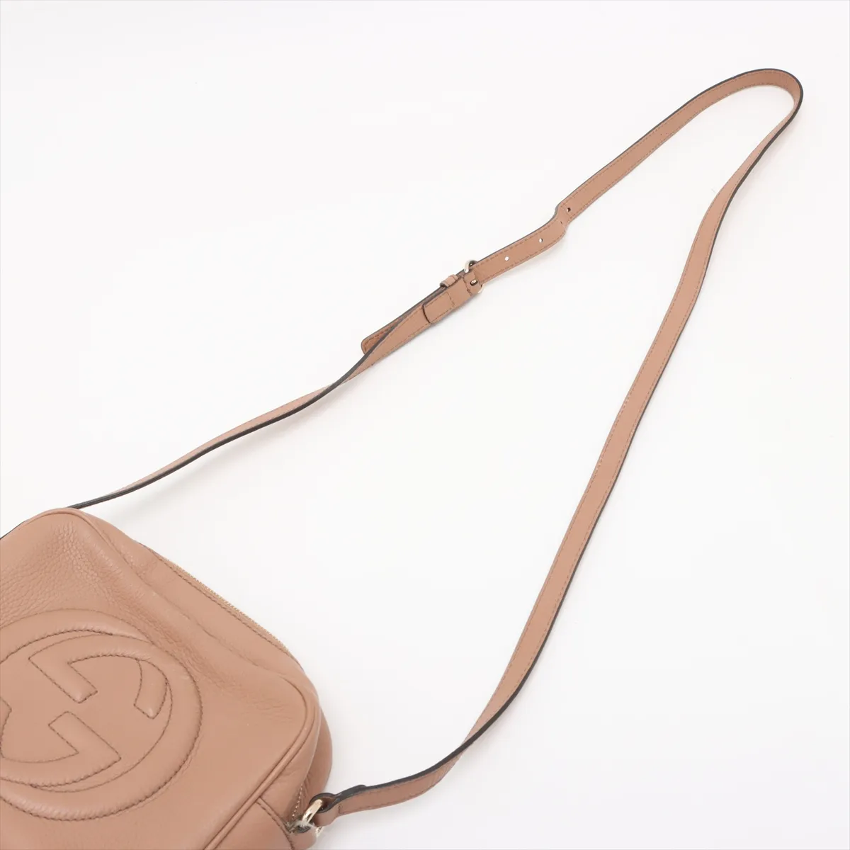 Soho Leather Shoulder Bag, Brown Beige, 308364 — view 5