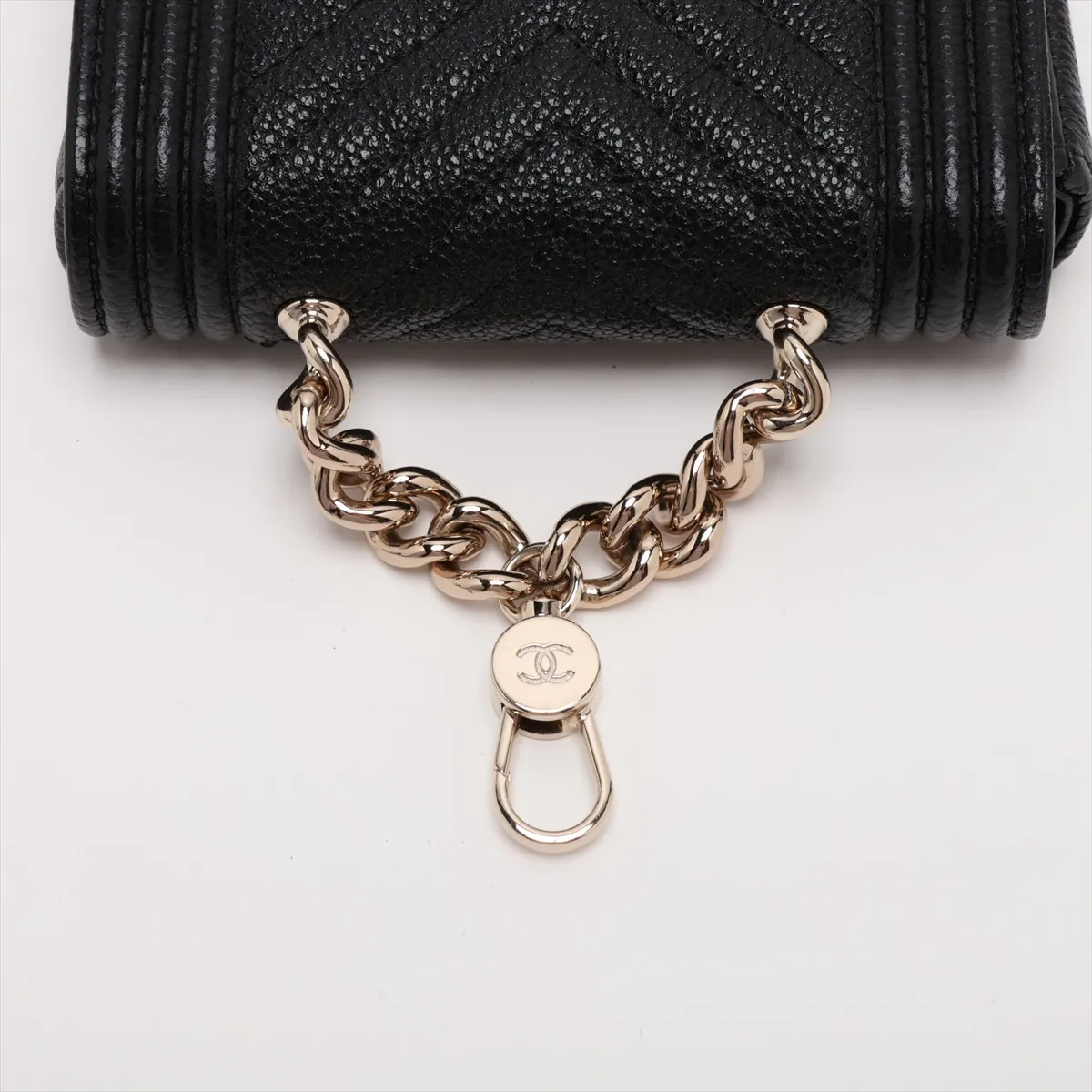 Boy Chanel Caviar Skin Waist Pouch, Black with Gold Hardware, 32054456, serial number in the 32 range. — view 5