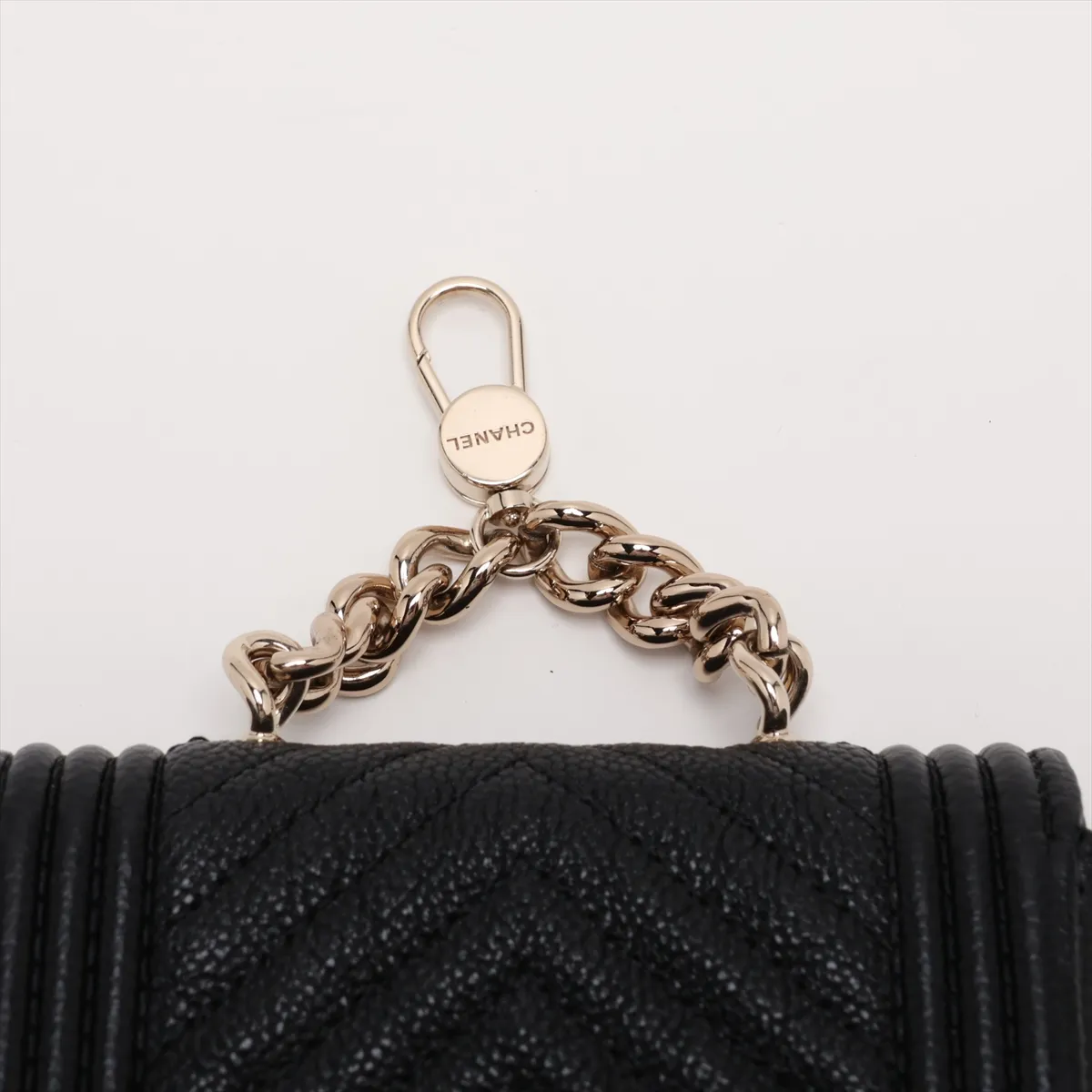 Boy Chanel Caviar Skin Waist Pouch, Black with Gold Hardware, 32054456, serial number in the 32 range. — view 6