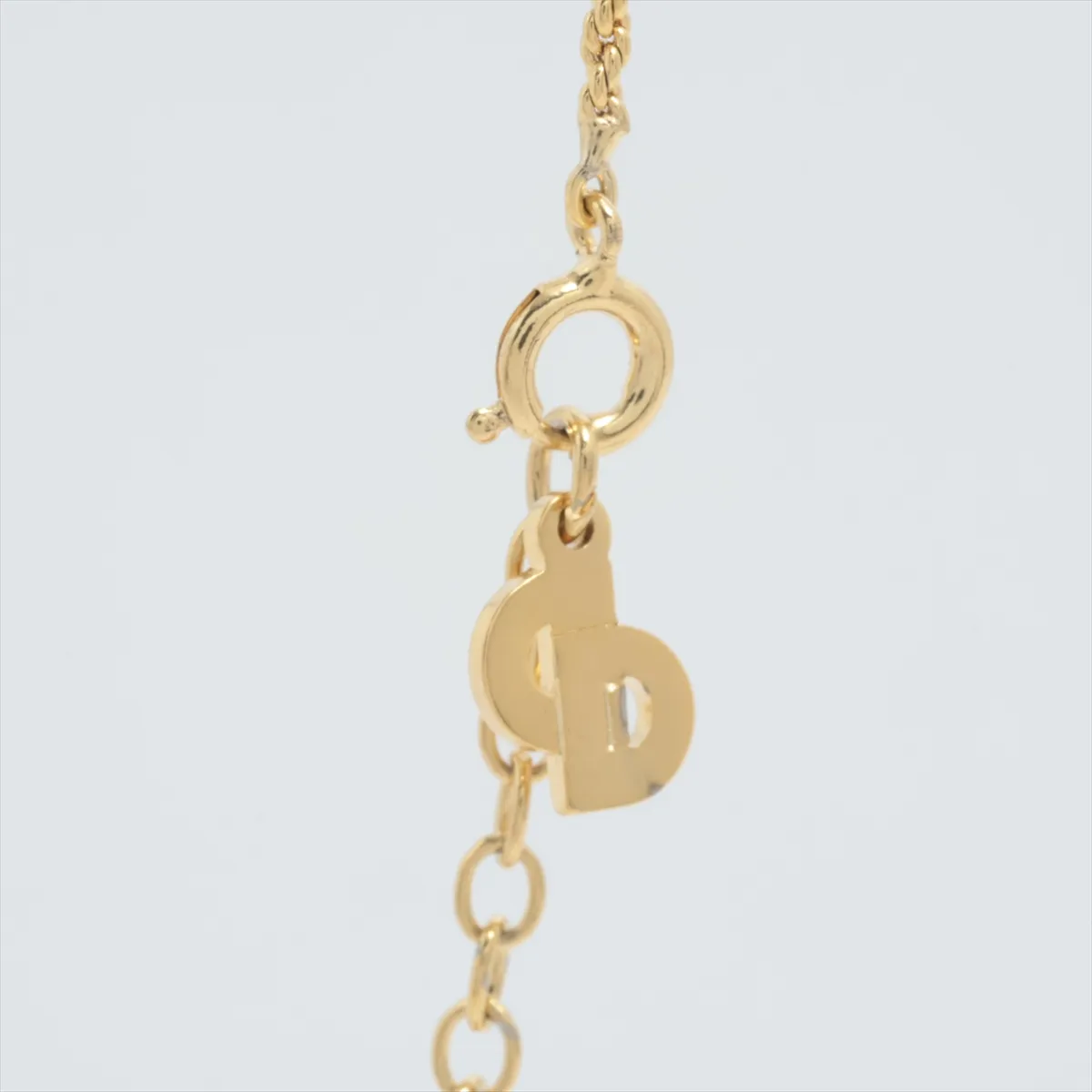 CD logo necklace, GP gold. Shows signs of wear, — view 3