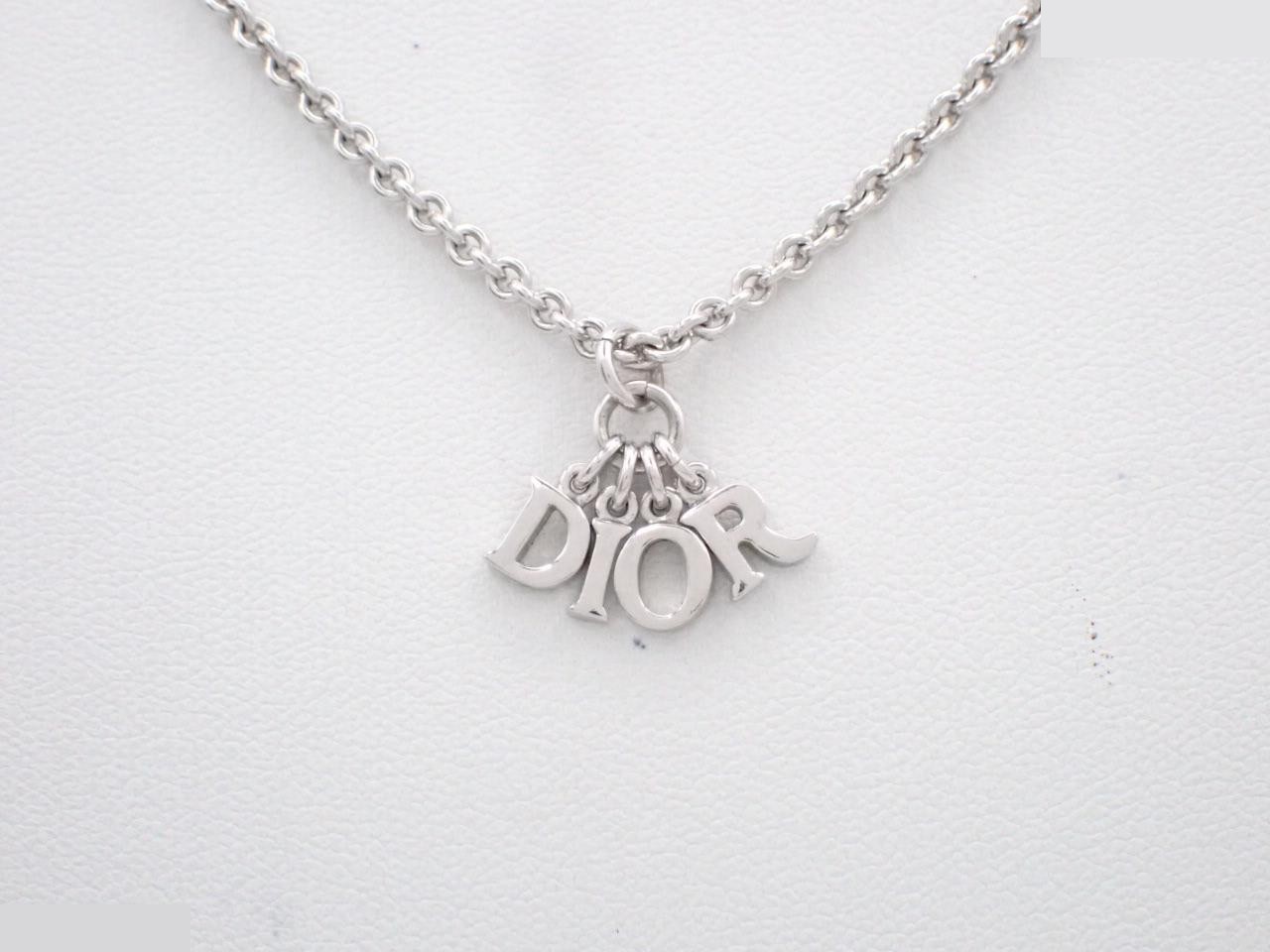 Logo silver necklace, chain approximately 44cm