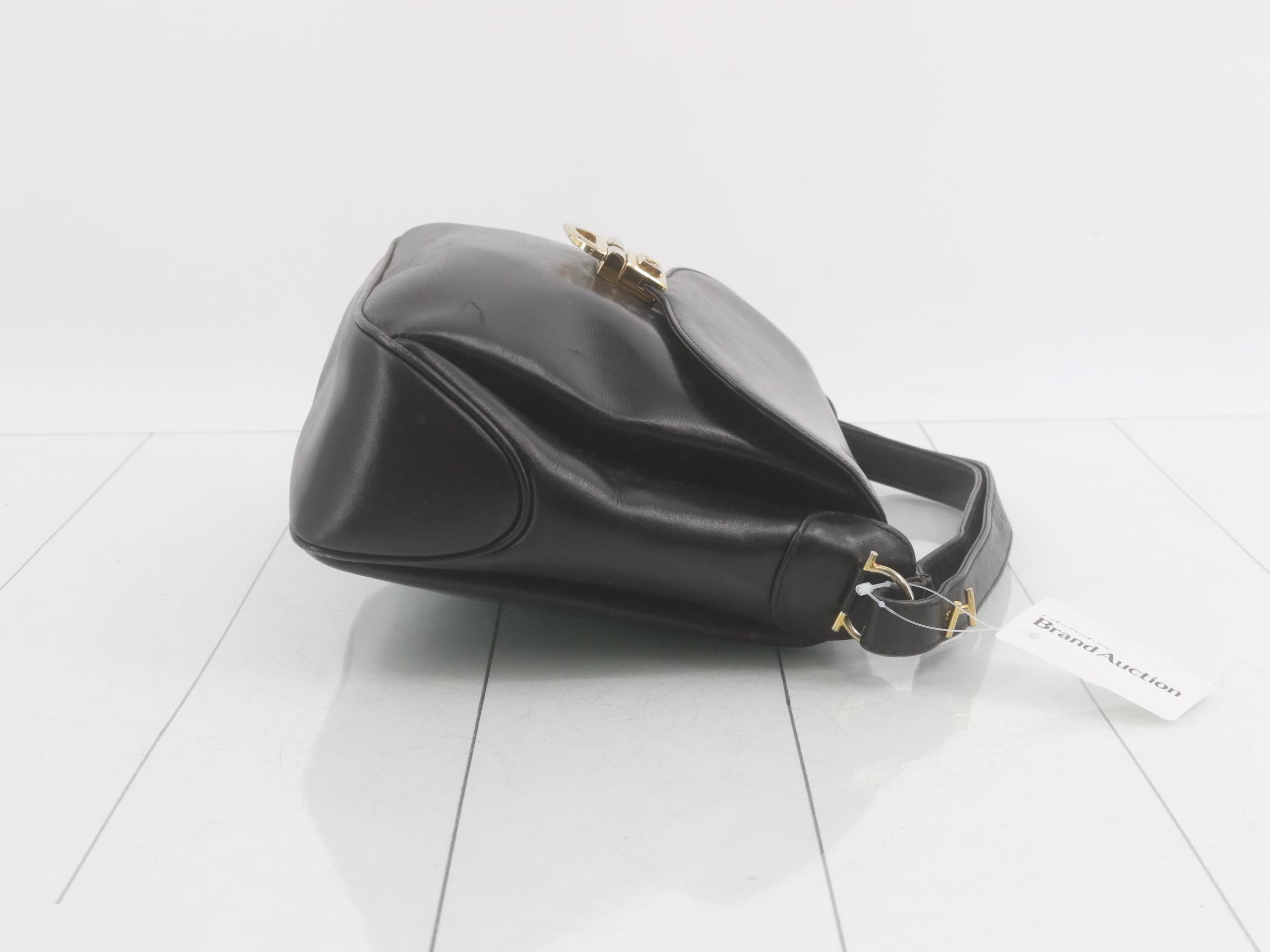 Leather shoulder bag, black — view 3