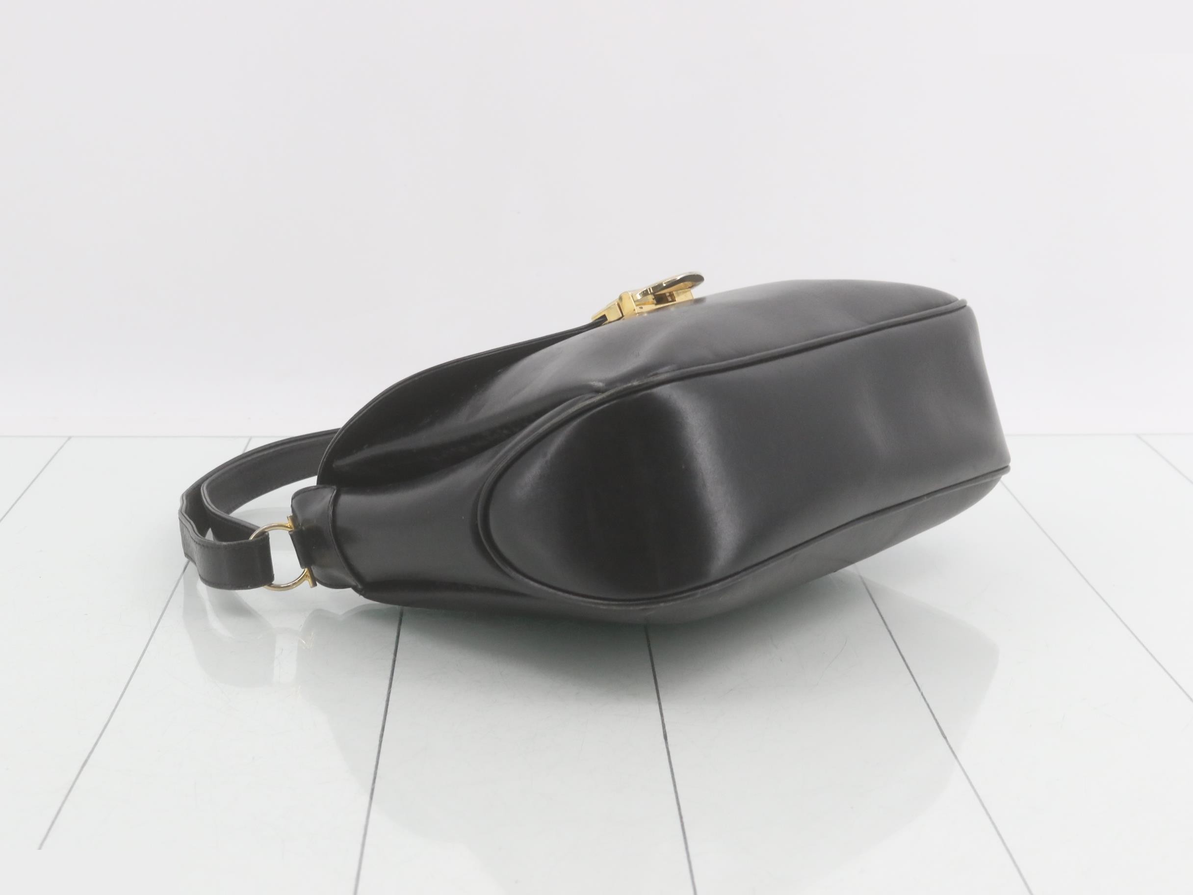 Leather shoulder bag, black — view 5