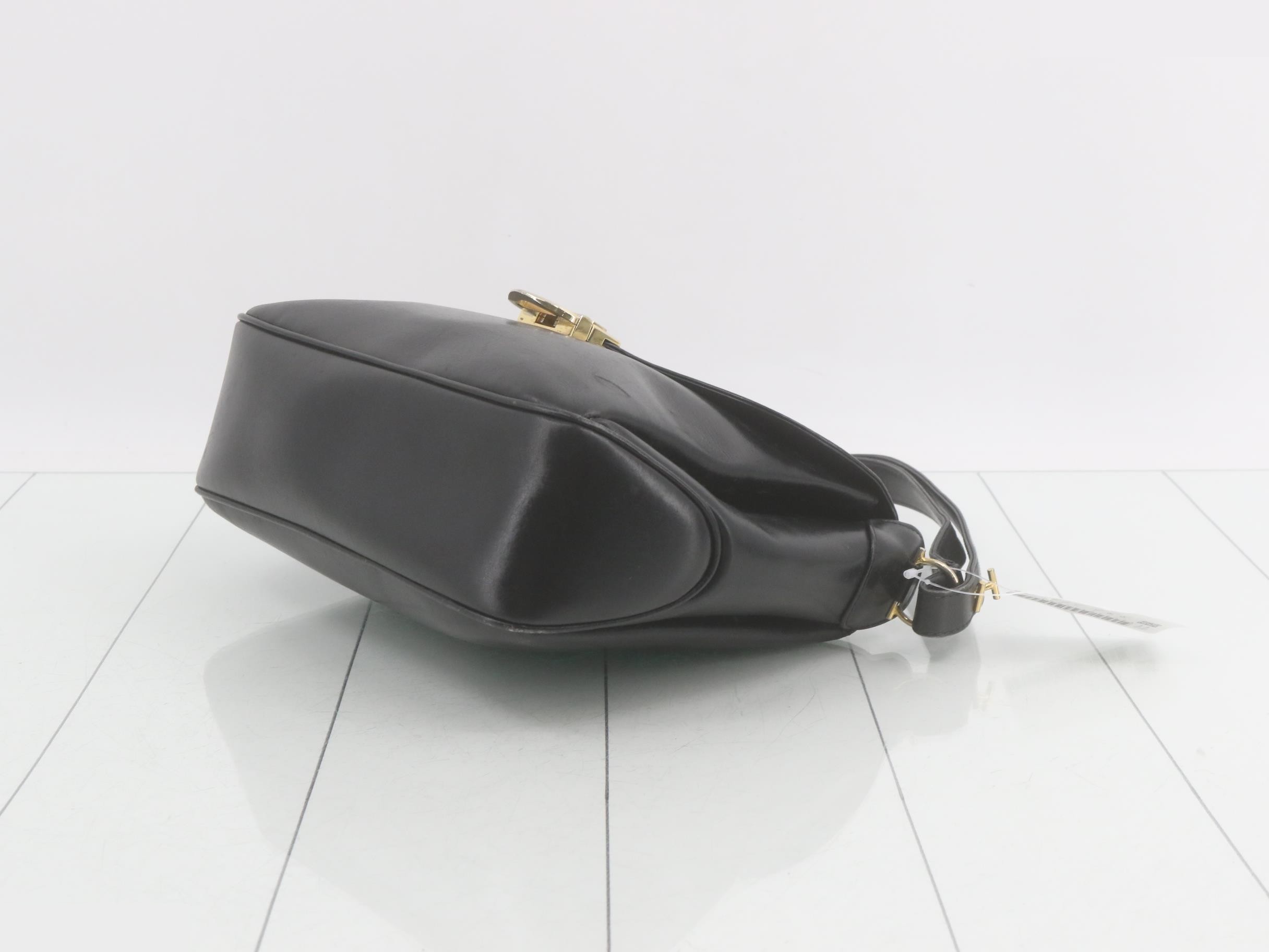 Leather shoulder bag, black — view 6