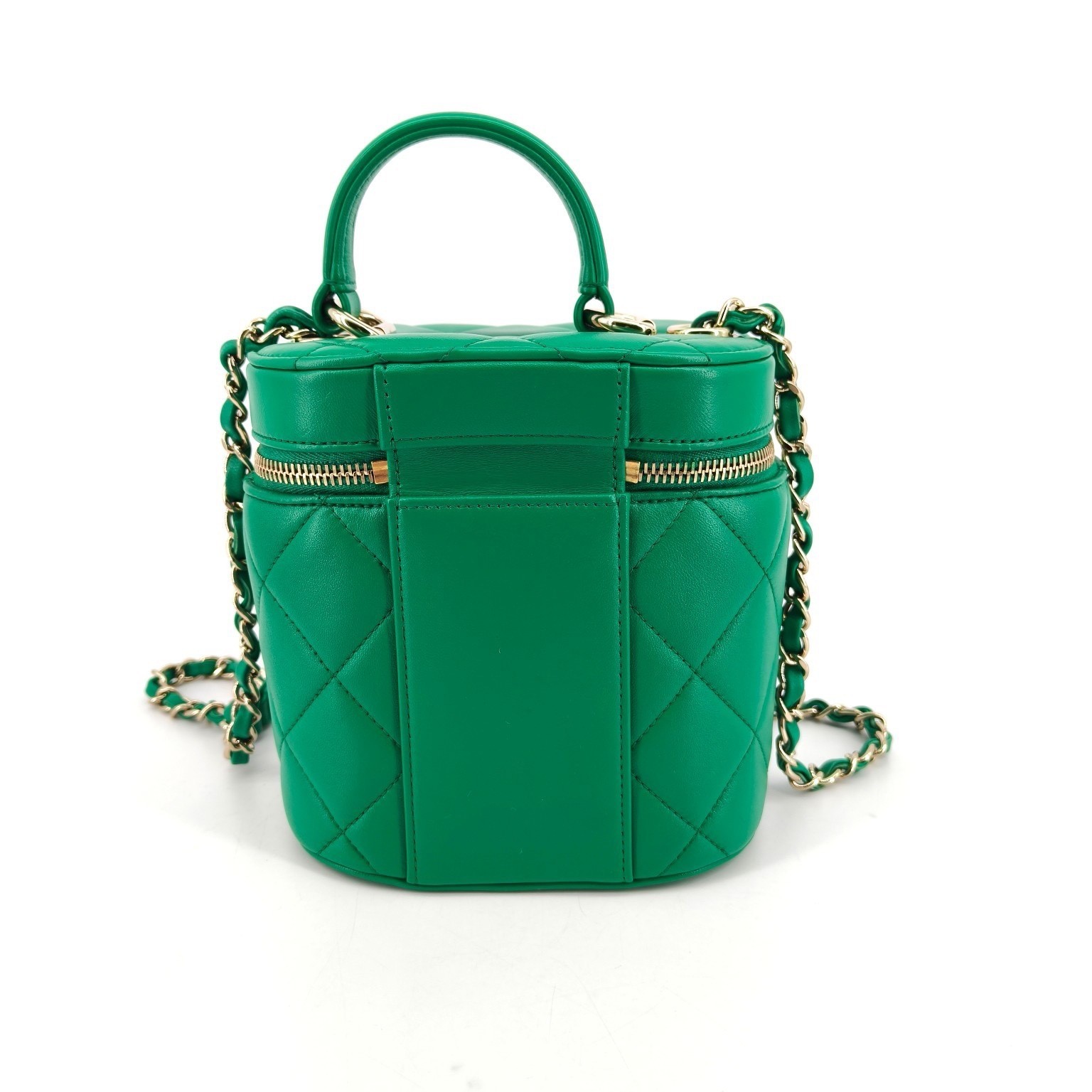 Green Lambskin Top Handle Vanity Bag — view 2